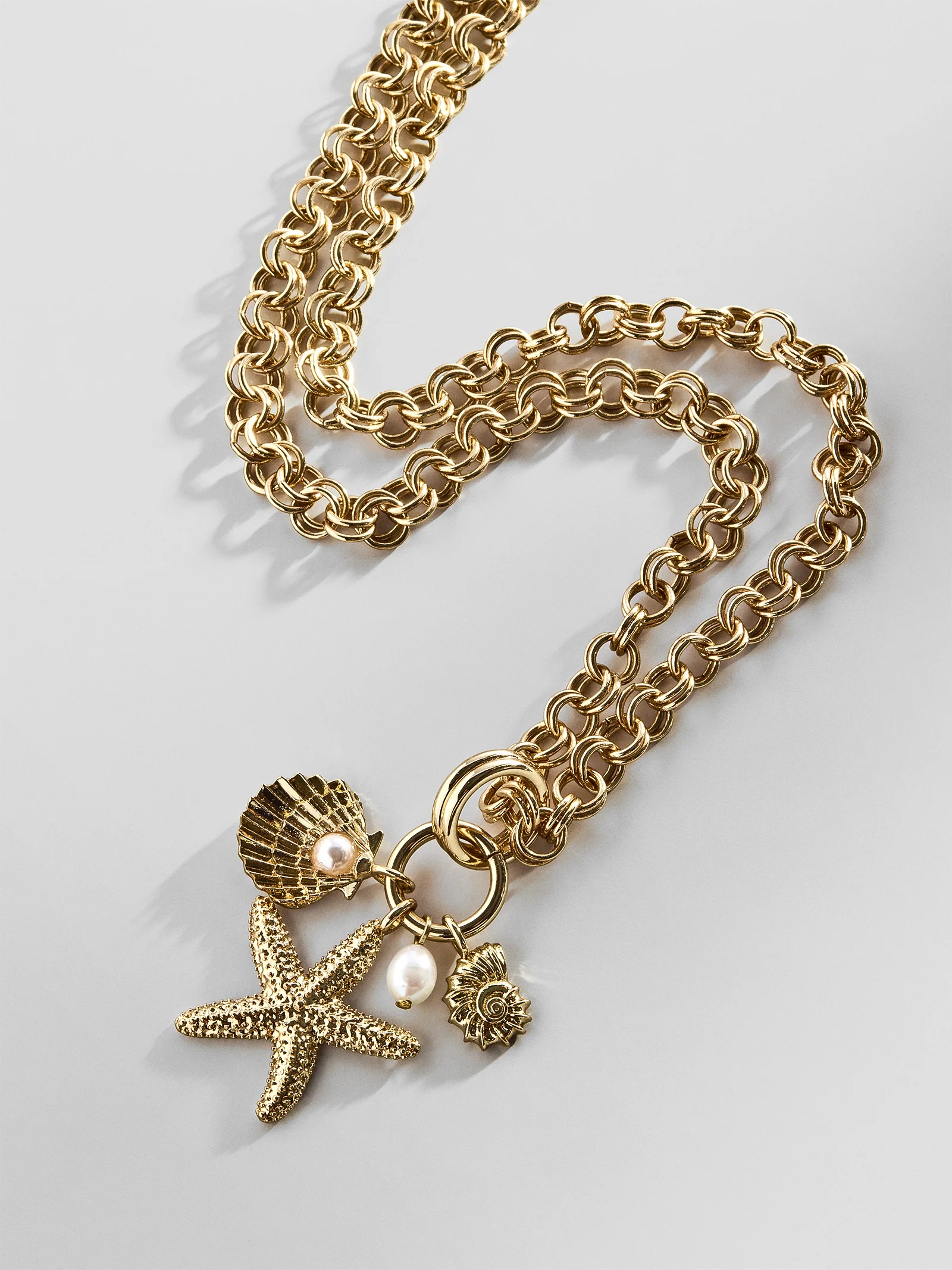 Isla Charm Necklace - Gold/Pearl - Image 4