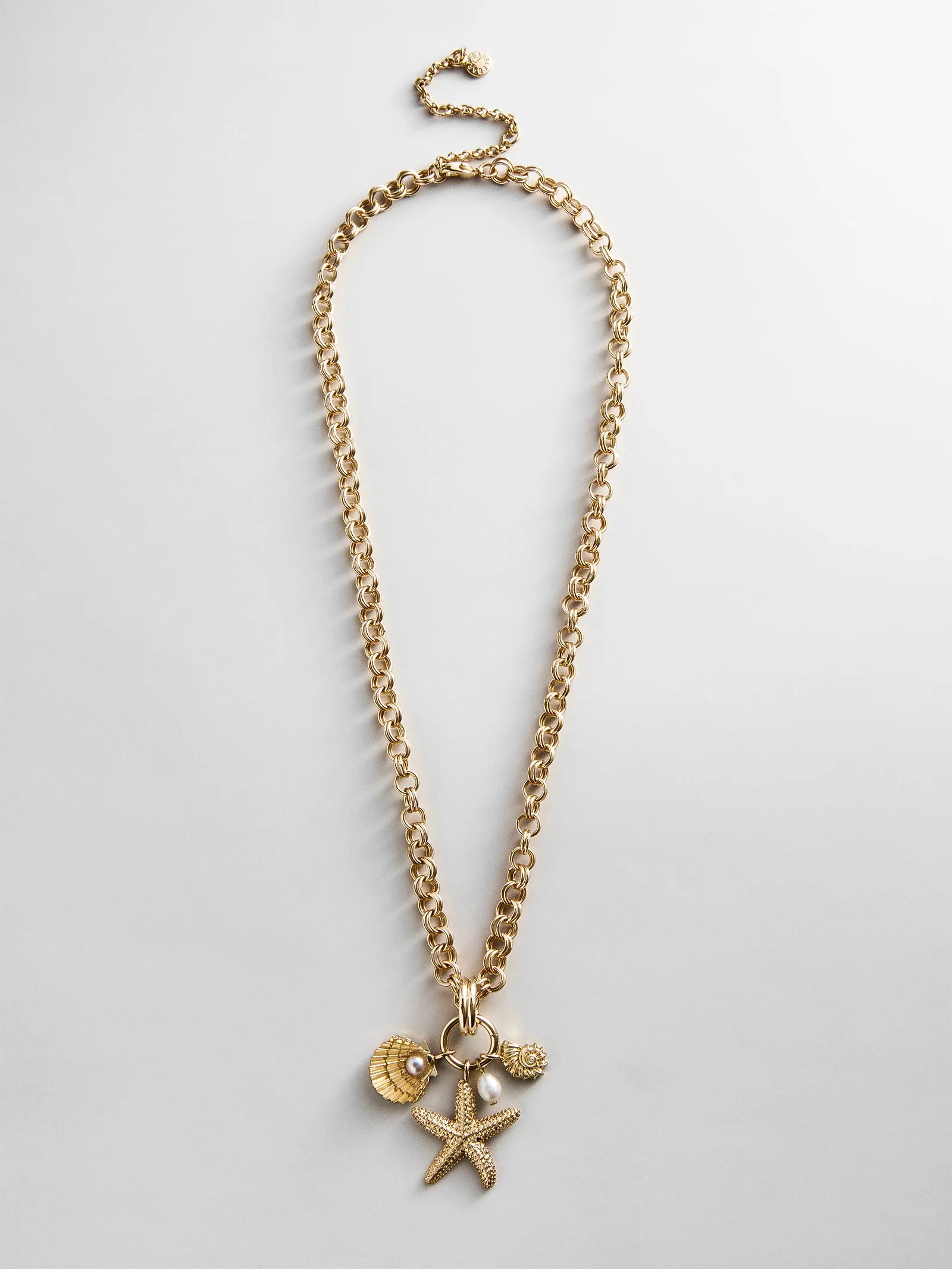 Isla Charm Necklace - Gold/Pearl - Image 5