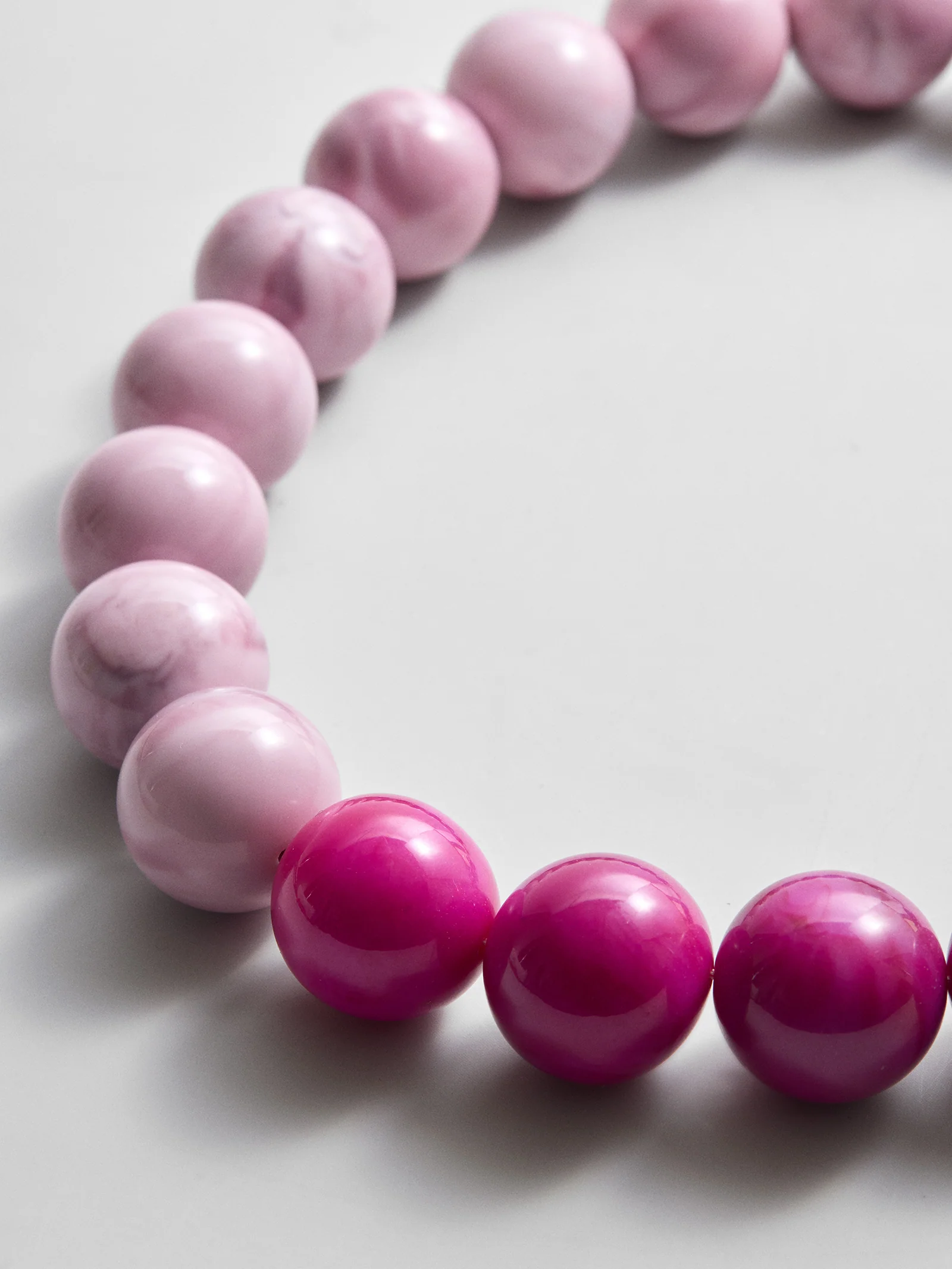 Jane Beaded Necklace - Dark Pink Quartz/Smoky Rose Quartz - Image 3