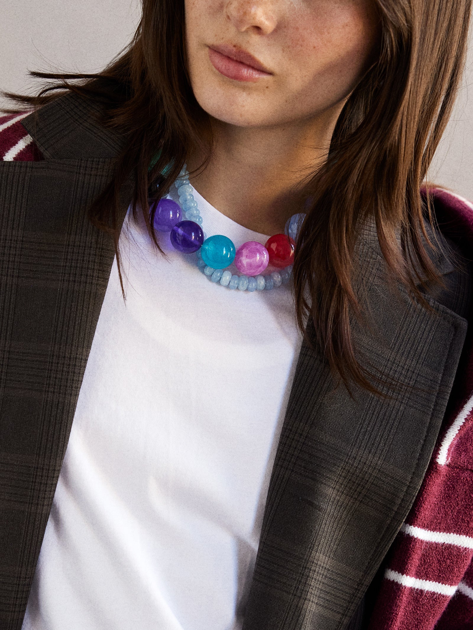 Jane Beaded Necklace - Muted Multi - Image 2