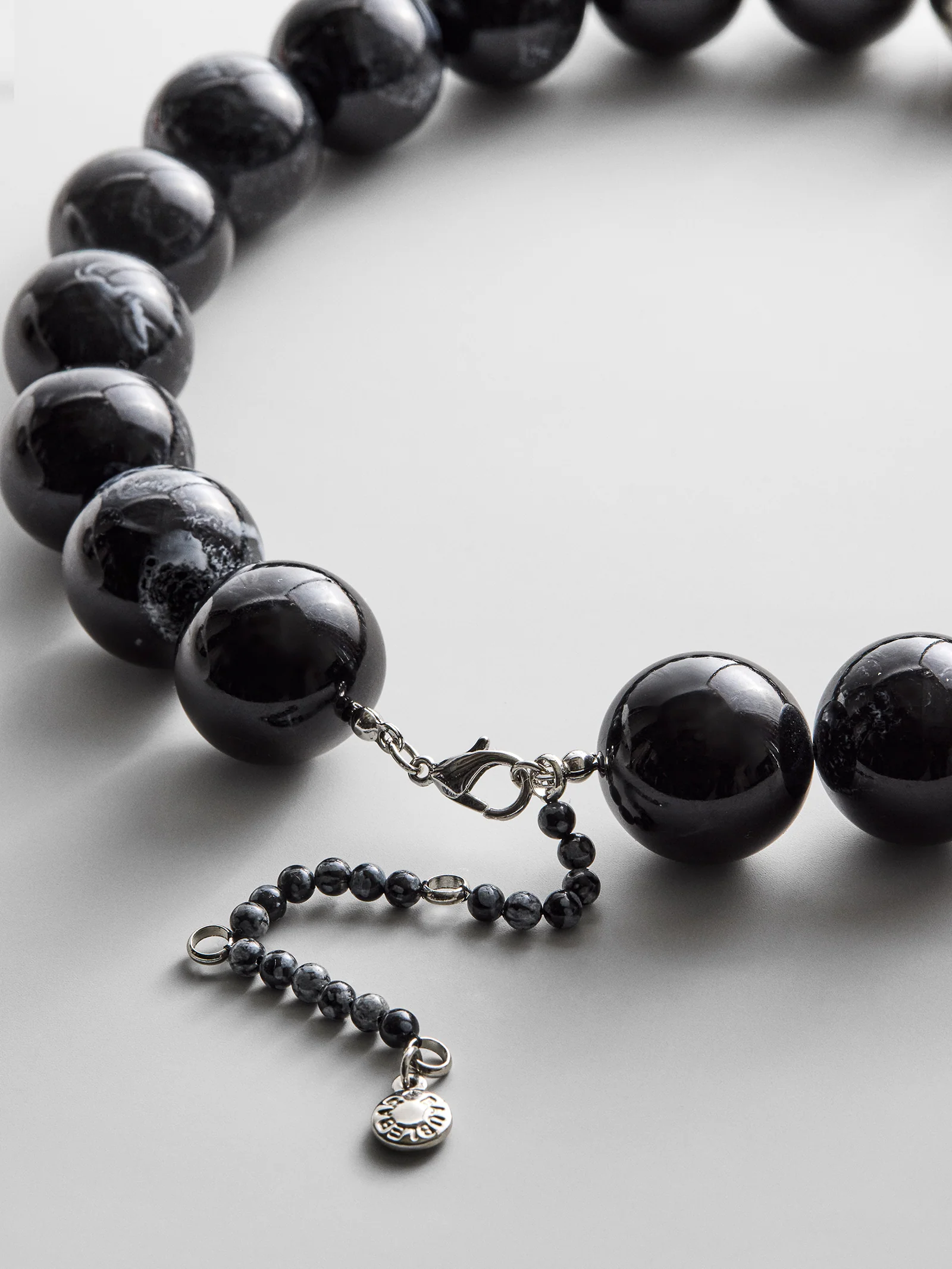 Jane Beaded Necklace - Obsidian - Image 4