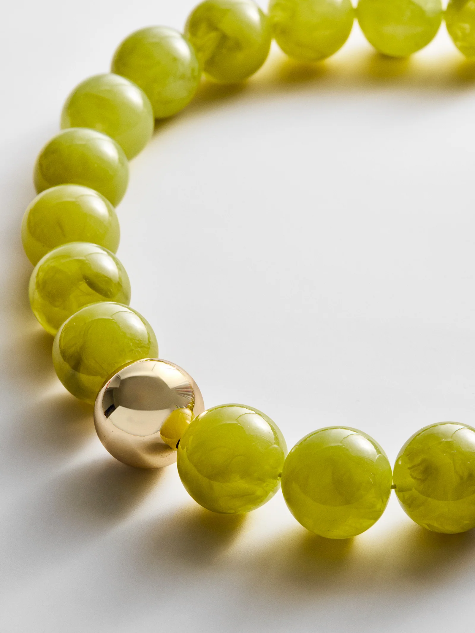 Jane Beaded Necklace - Olive Jade - Image 3
