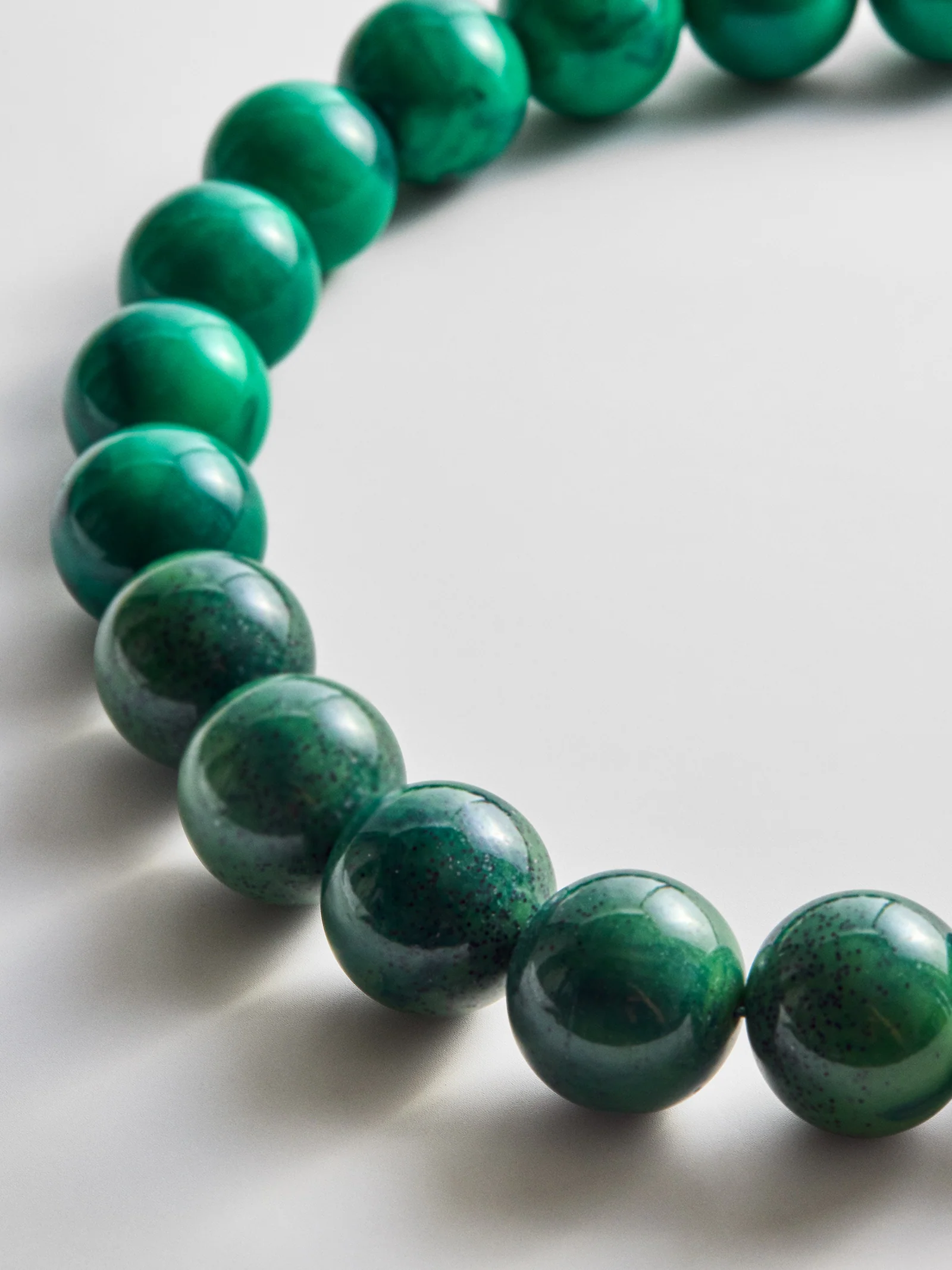Jane Beaded Necklace - Striped Malachite - Image 3