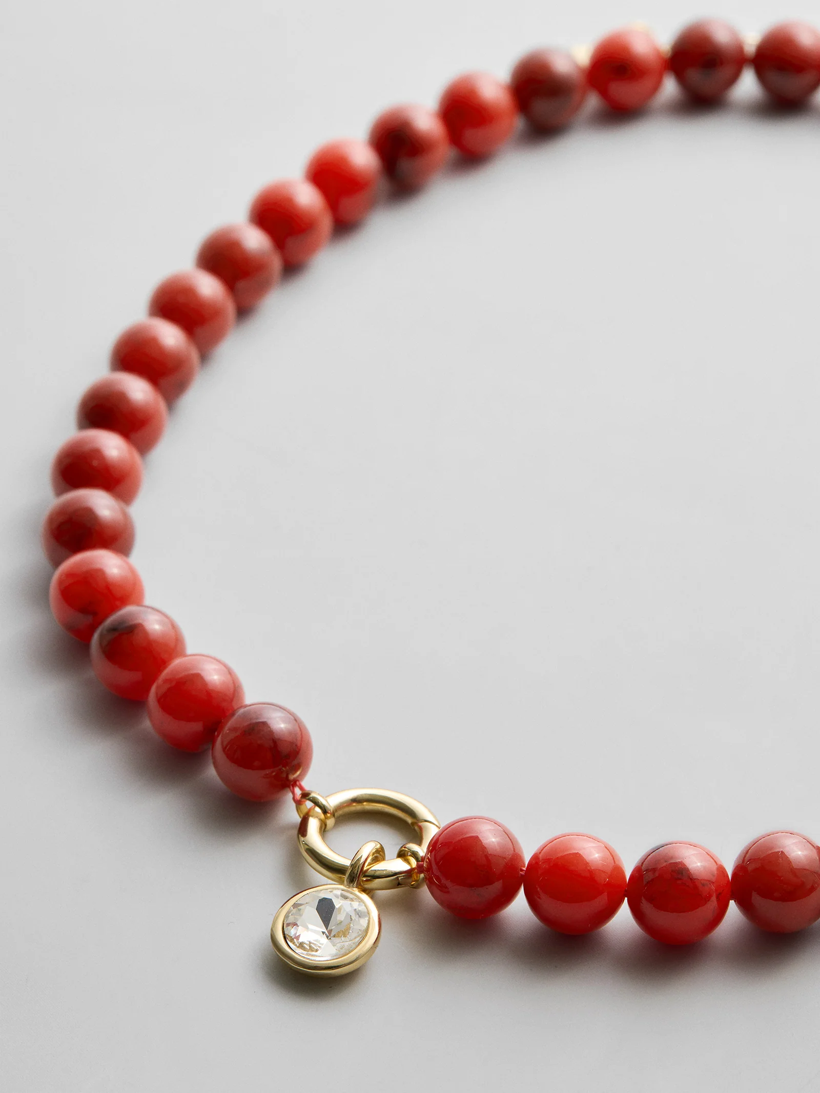Janette Beaded Ring Necklace - Carnelian - Image 3