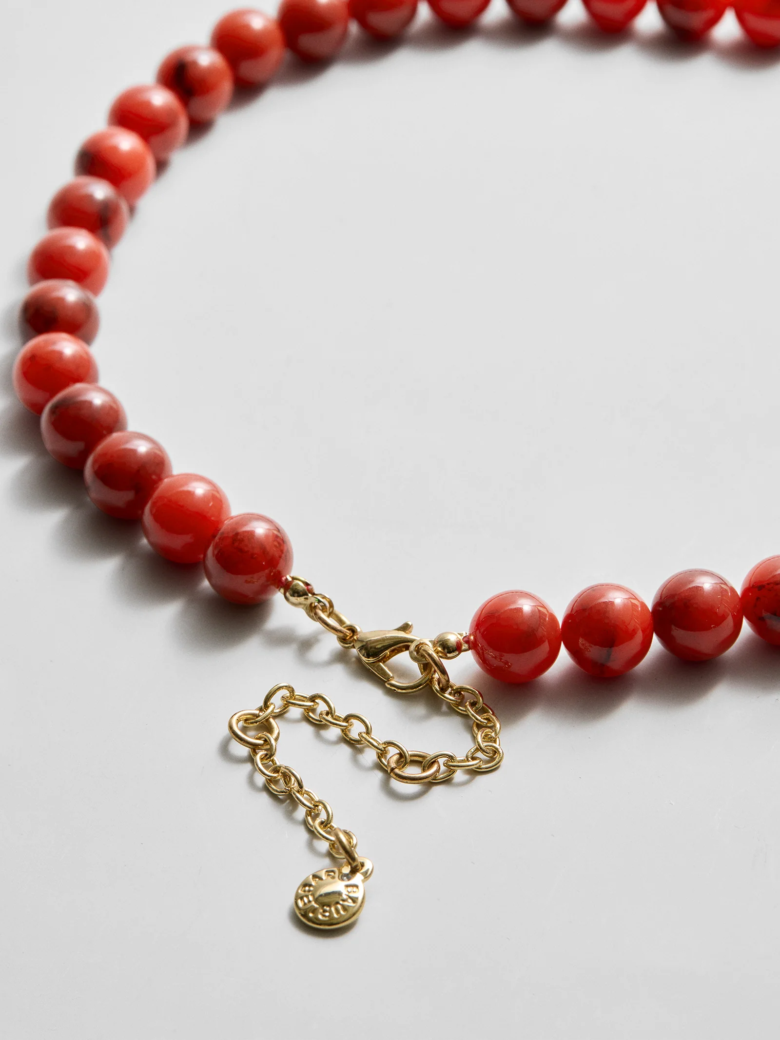 Janette Beaded Ring Necklace - Carnelian - Image 4