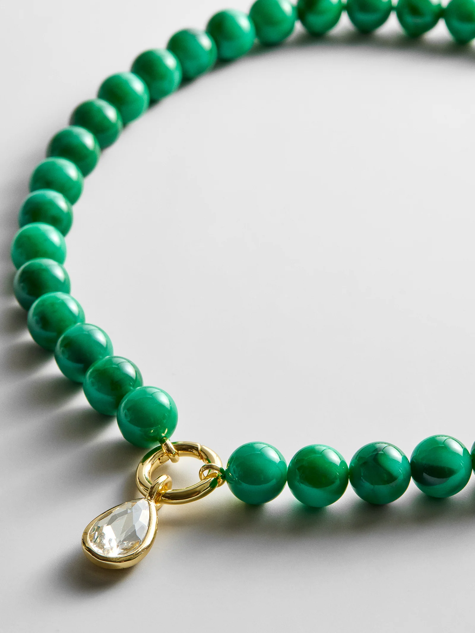 Janette Beaded Ring Necklace - Malachite - Image 4