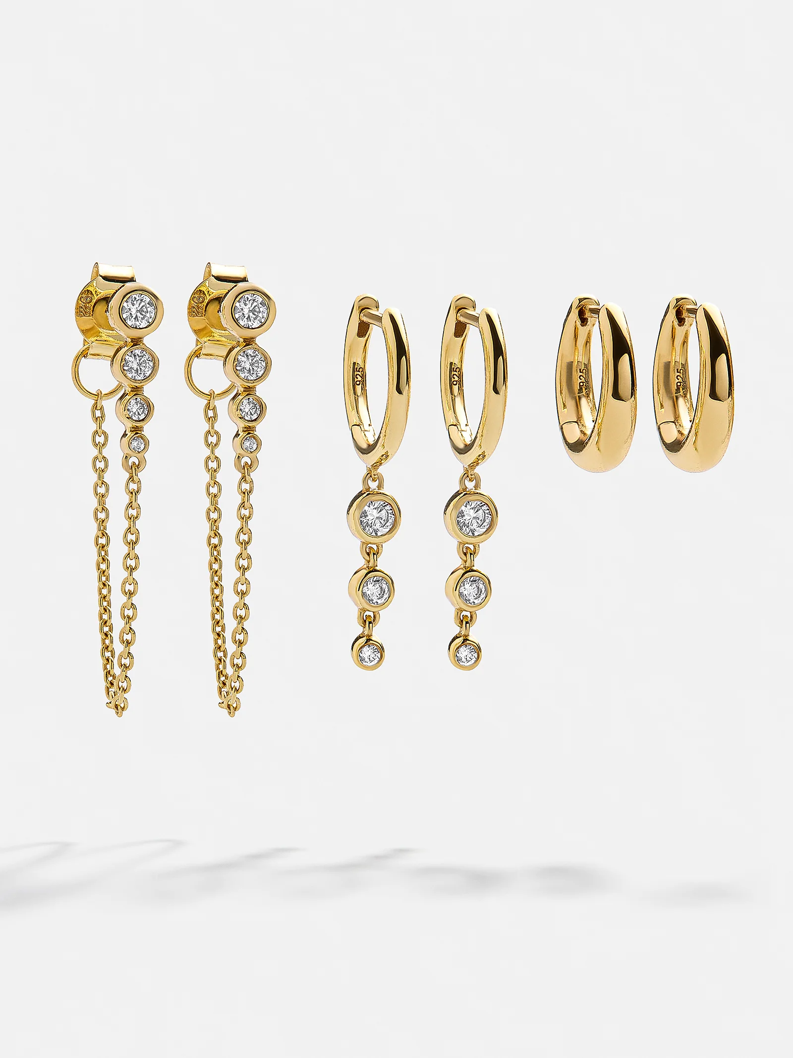 Jenelle 18K Gold Earring Set - Jenelle 18K Gold Earring Set