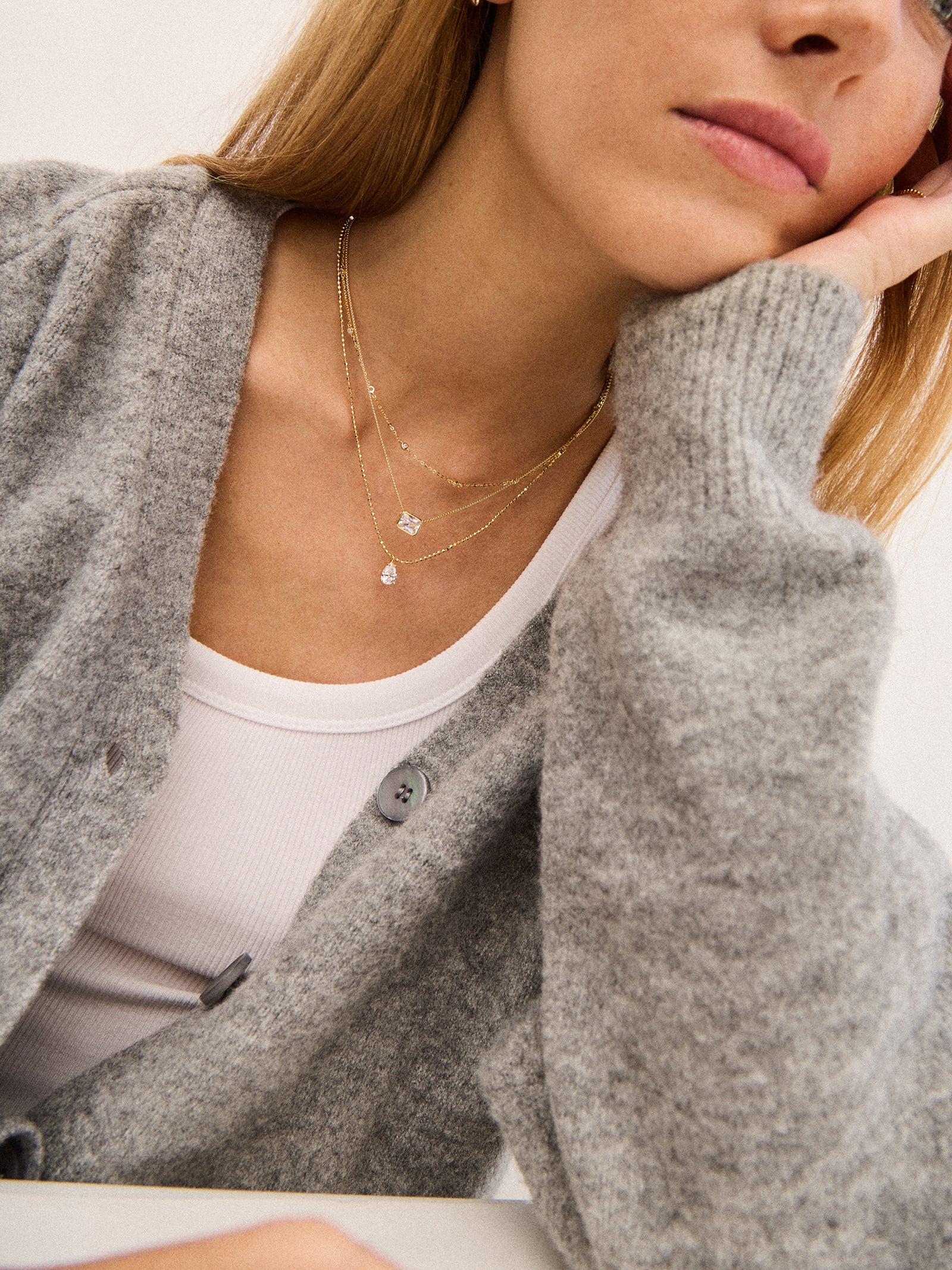 Jenna 14K Gold Layered Necklace - Jenna 14K Gold Layered Necklace - Image 2