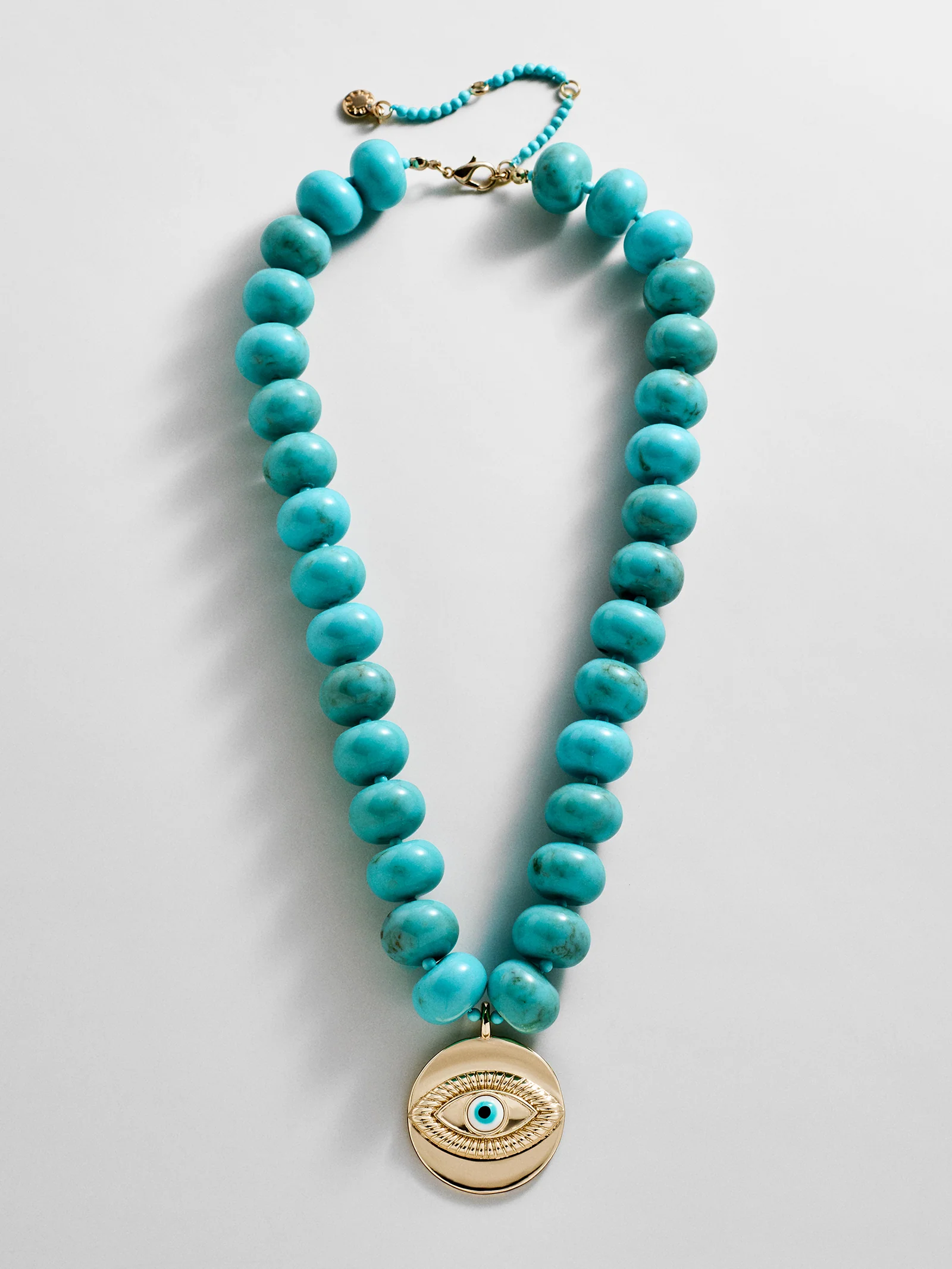 Joan Semi-Precious Evil Eye Necklace - Gold/Turquoise - Image 4
