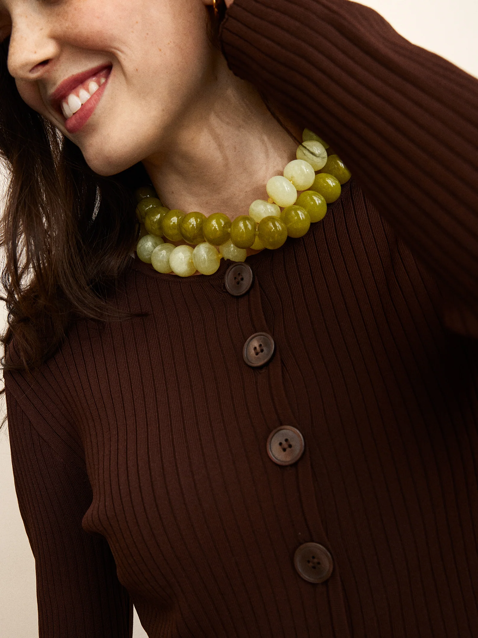 Joan Semi-Precious Necklace - Ivory Quartz - Image 2