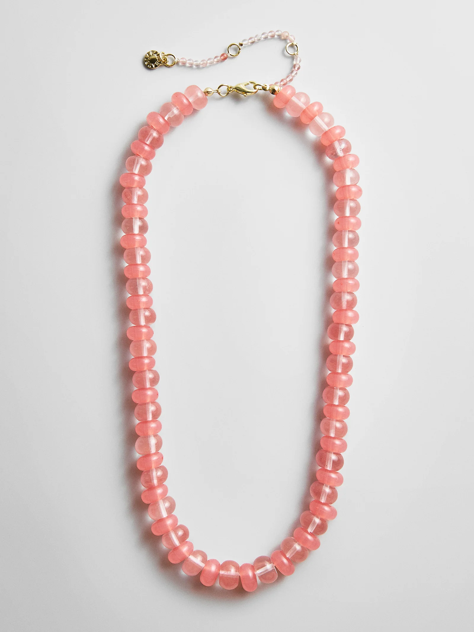 Joyce Semi-Precious Beaded Necklace - Cherry Quartz