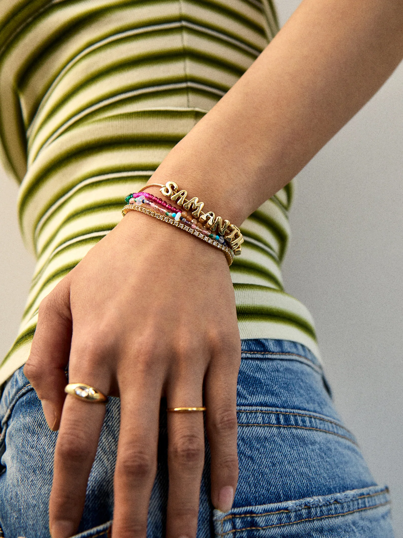 Rowan Semi-Precious Custom Layered Bracelet - Santorini - Image 2