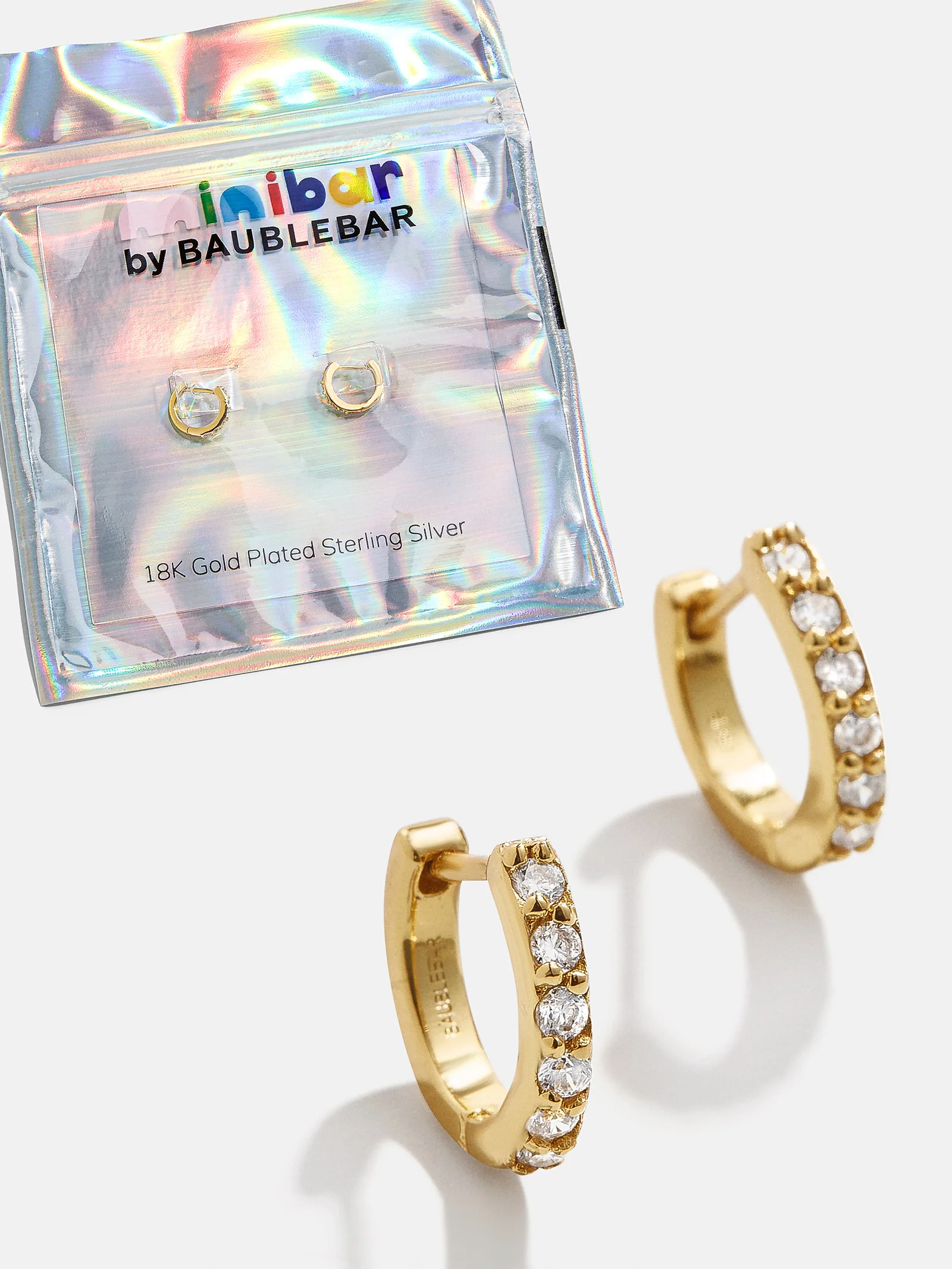 Tori 18K Gold Kids' Earrings - Gold/Pavé - Image 3