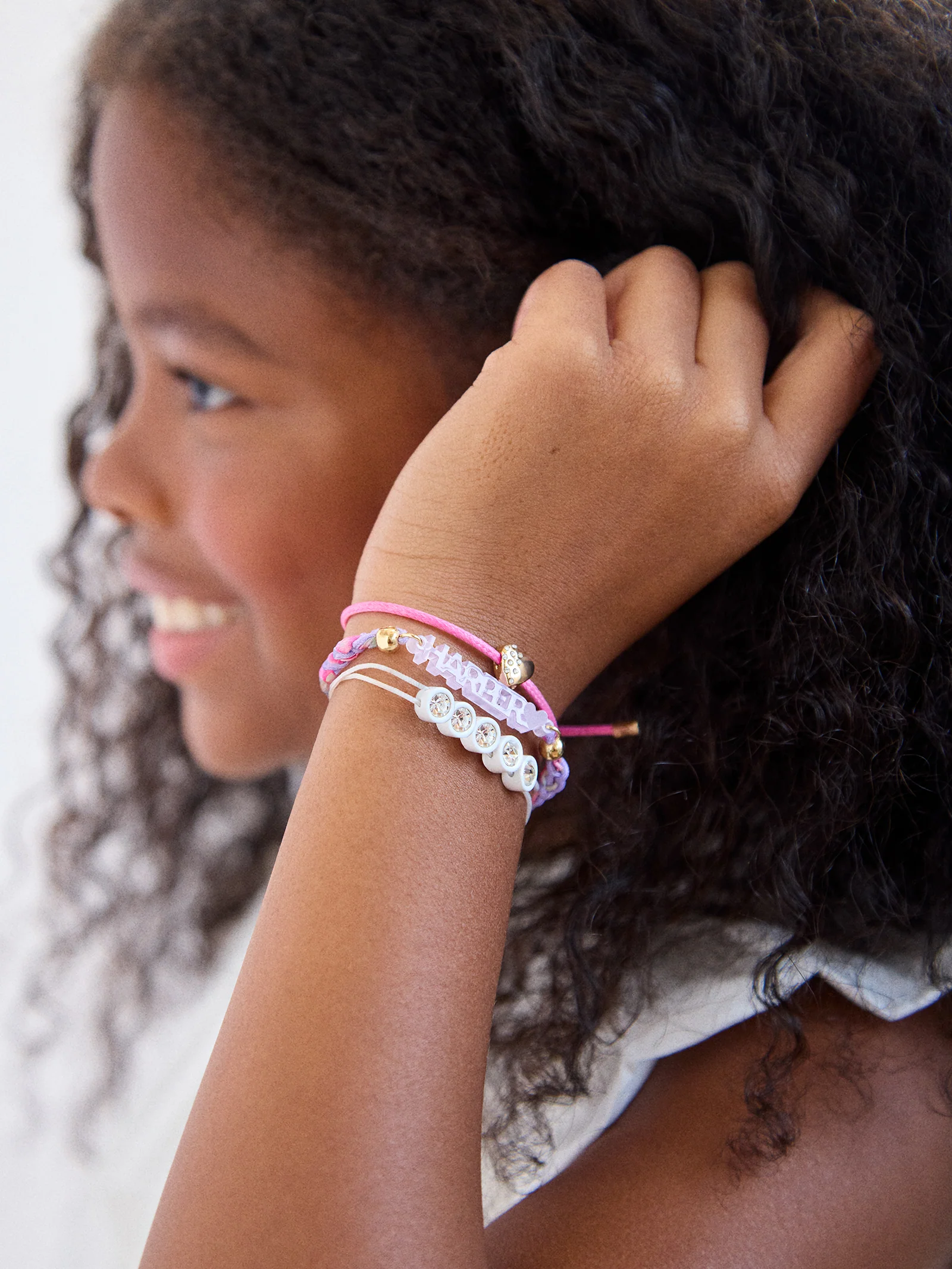 Acrylic Kids' Custom Nameplate Bracelet - Translucent Pink - Image 2