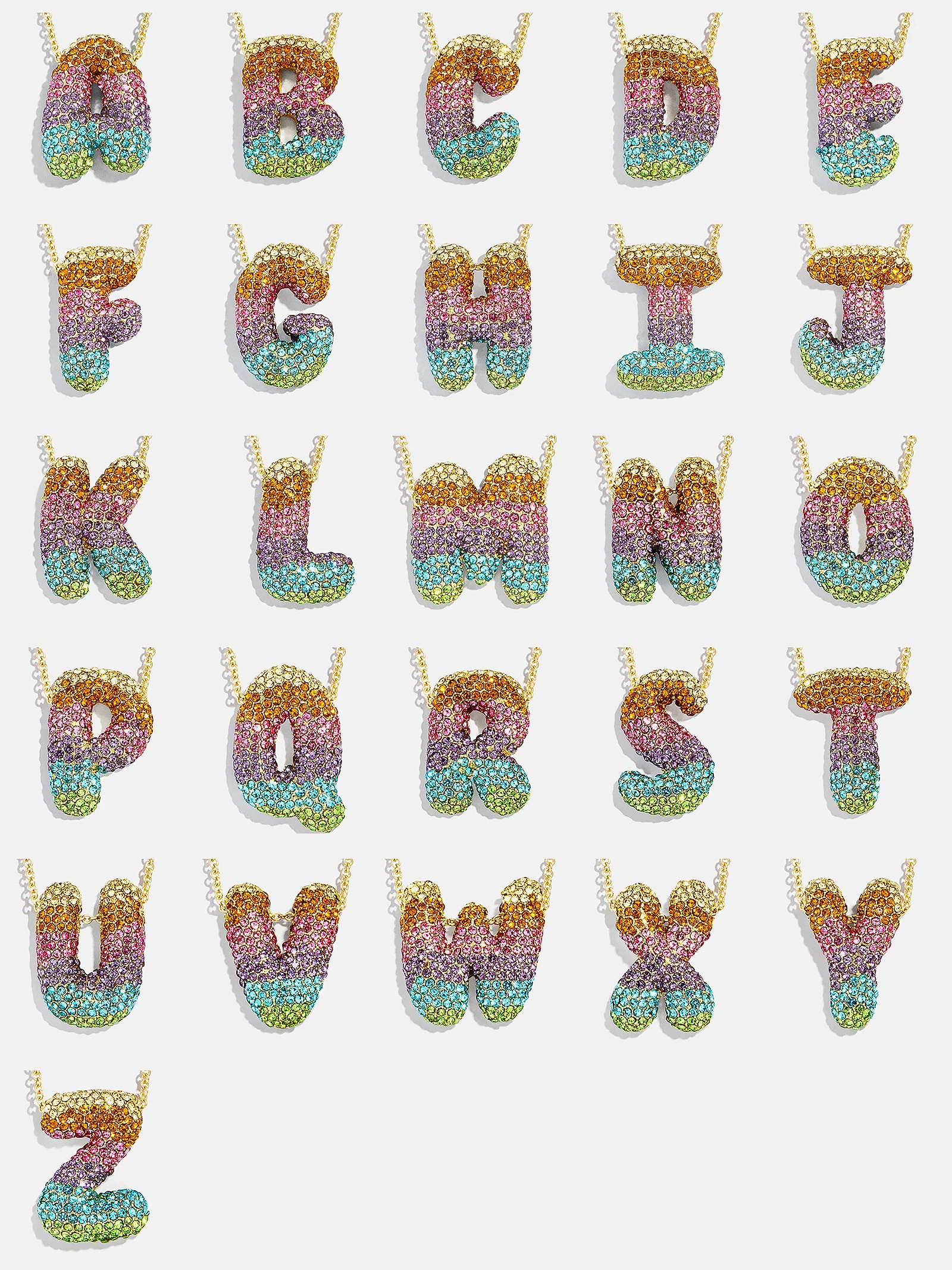Kids' Bubble Initial Necklace - Multi - Image 31