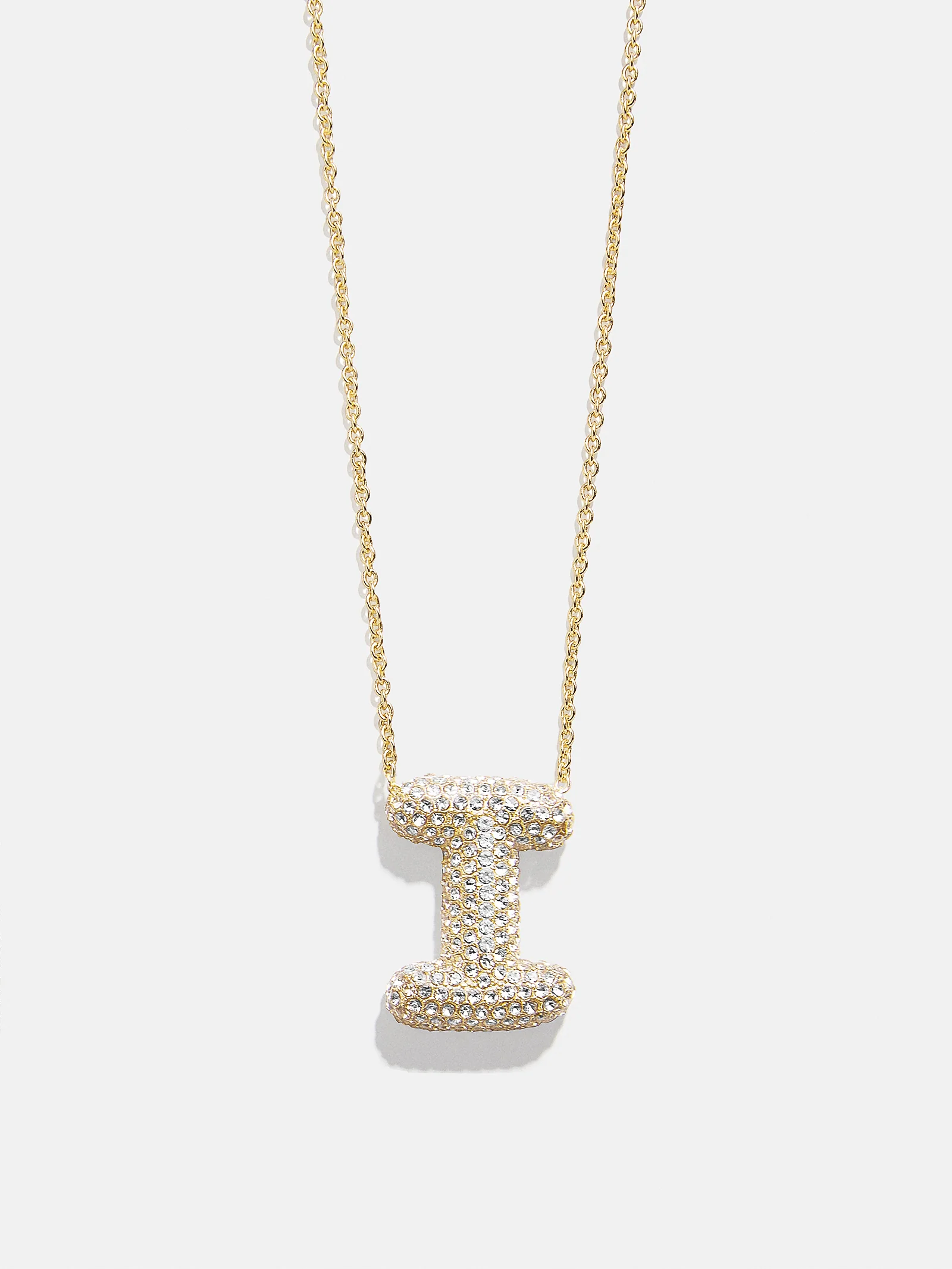 Kids’ Bubble Initial Necklace - Gold/Pavé - Image 11