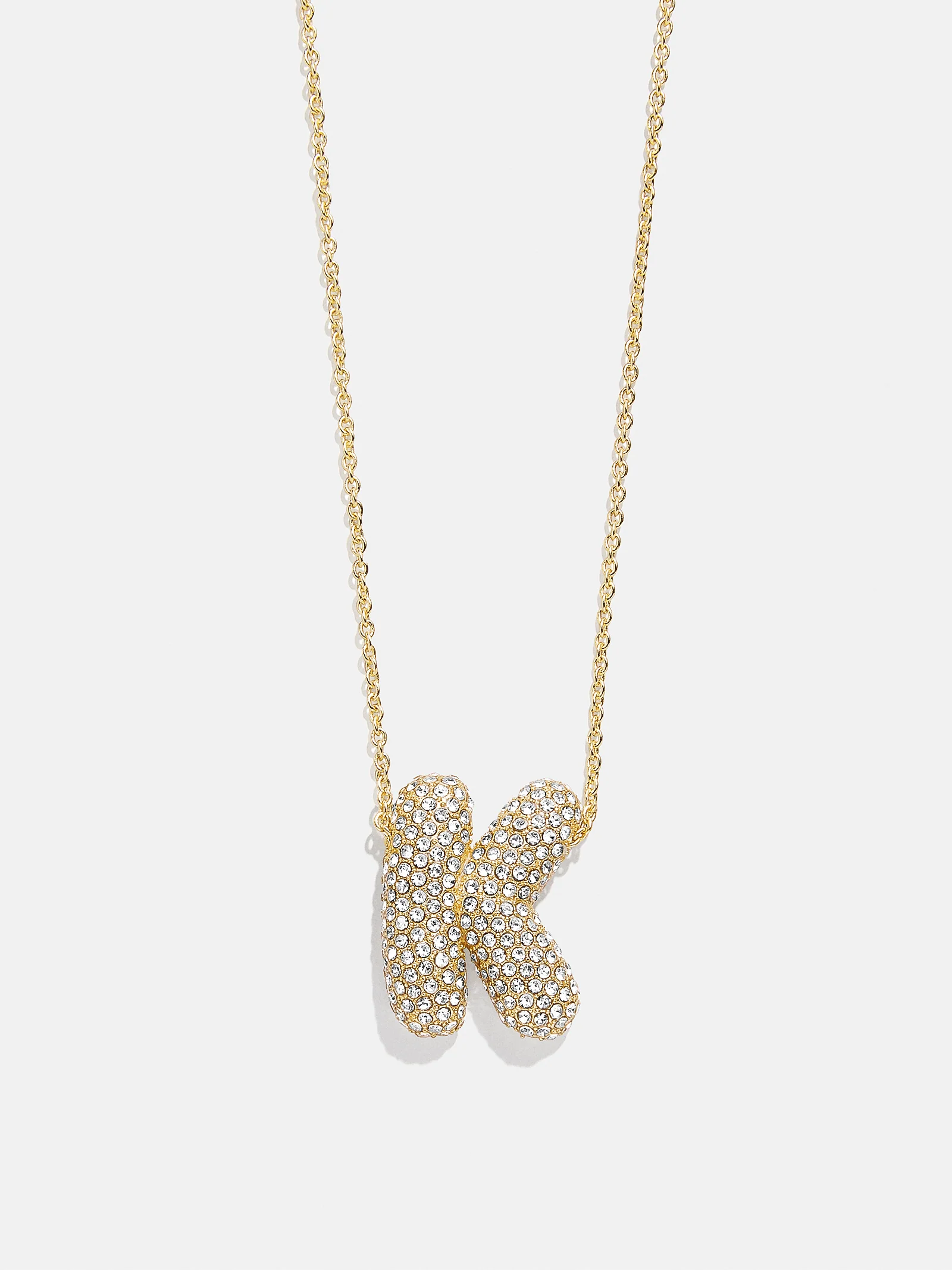 Kids’ Bubble Initial Necklace - Gold/Pavé - Image 12