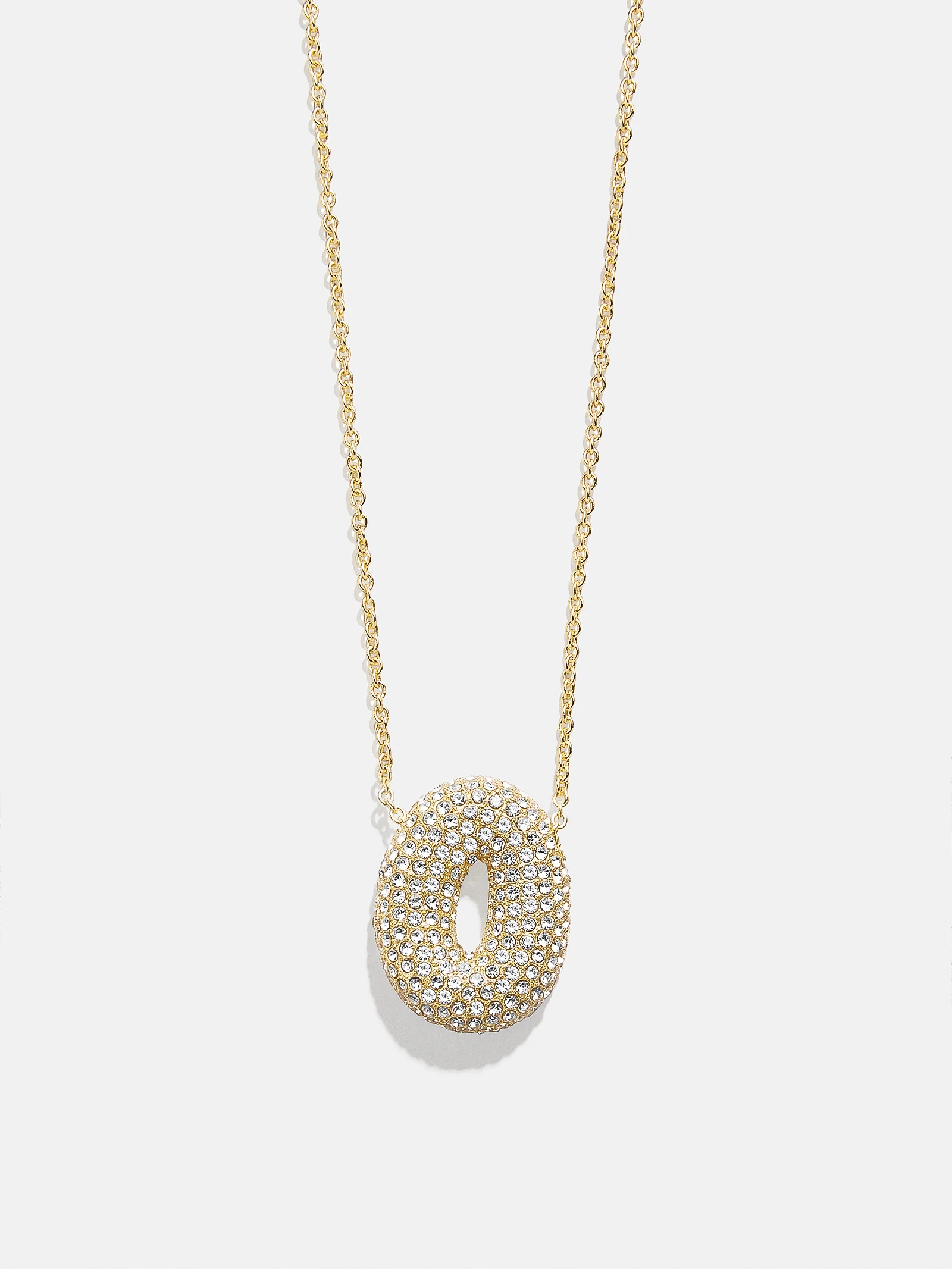 Kids’ Bubble Initial Necklace - Gold/Pavé - Image 17
