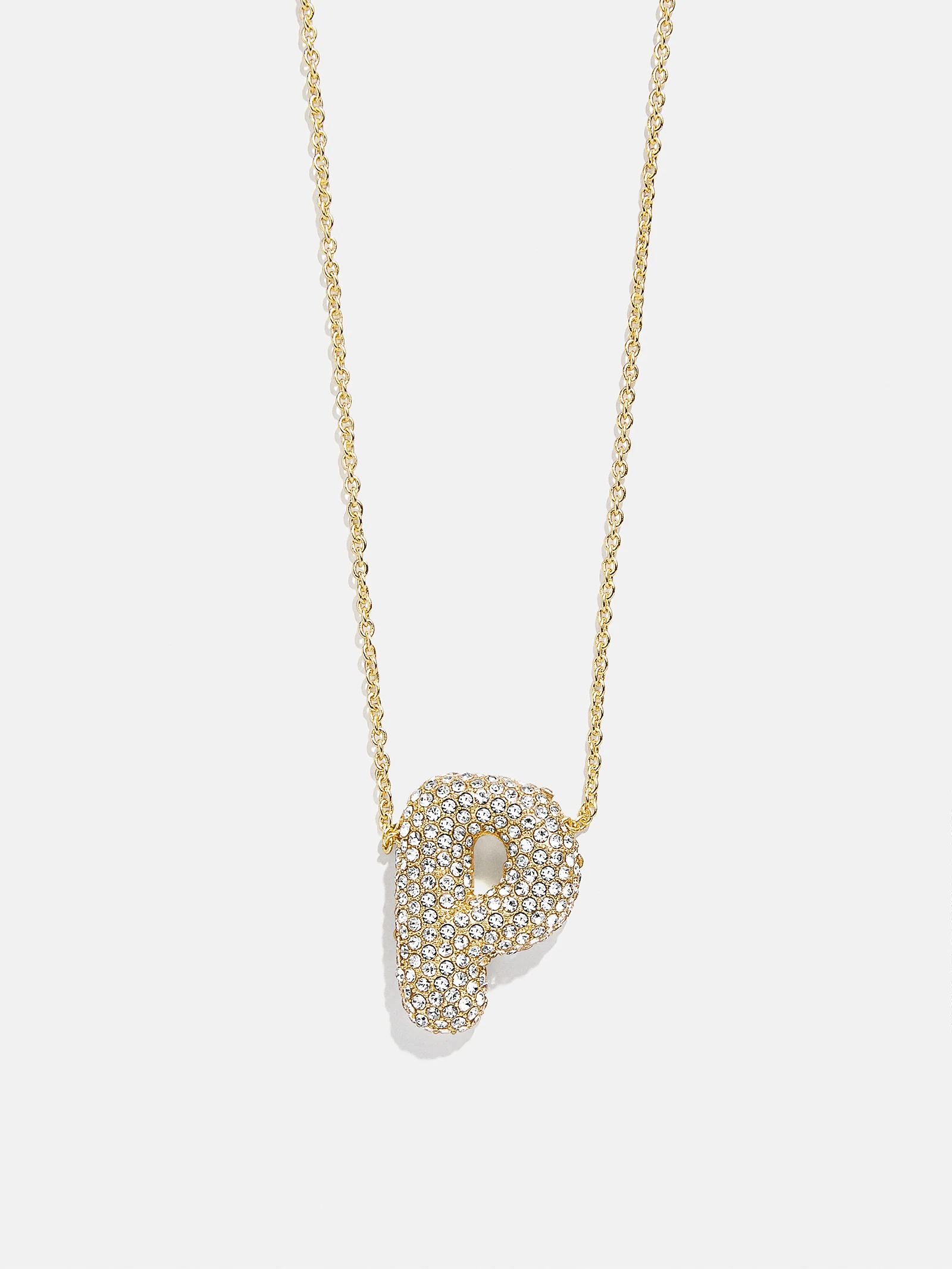 Kids’ Bubble Initial Necklace - Gold/Pavé - Image 18