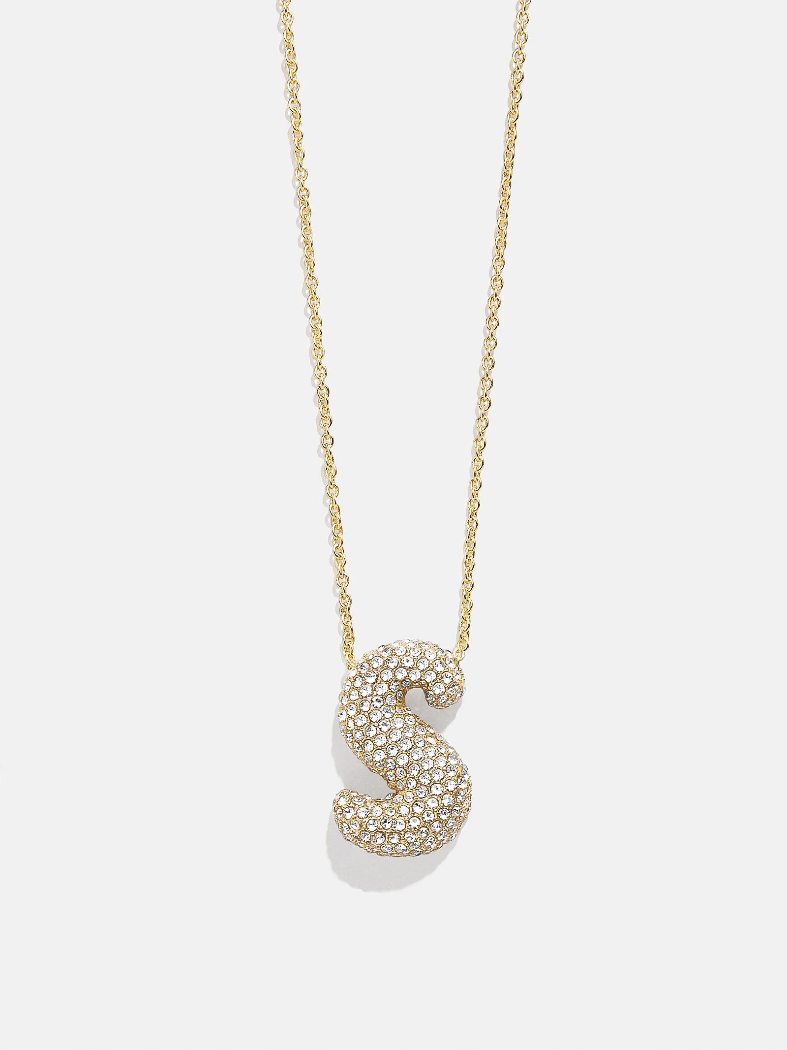 Kids’ Bubble Initial Necklace - Gold/Pavé - Image 20