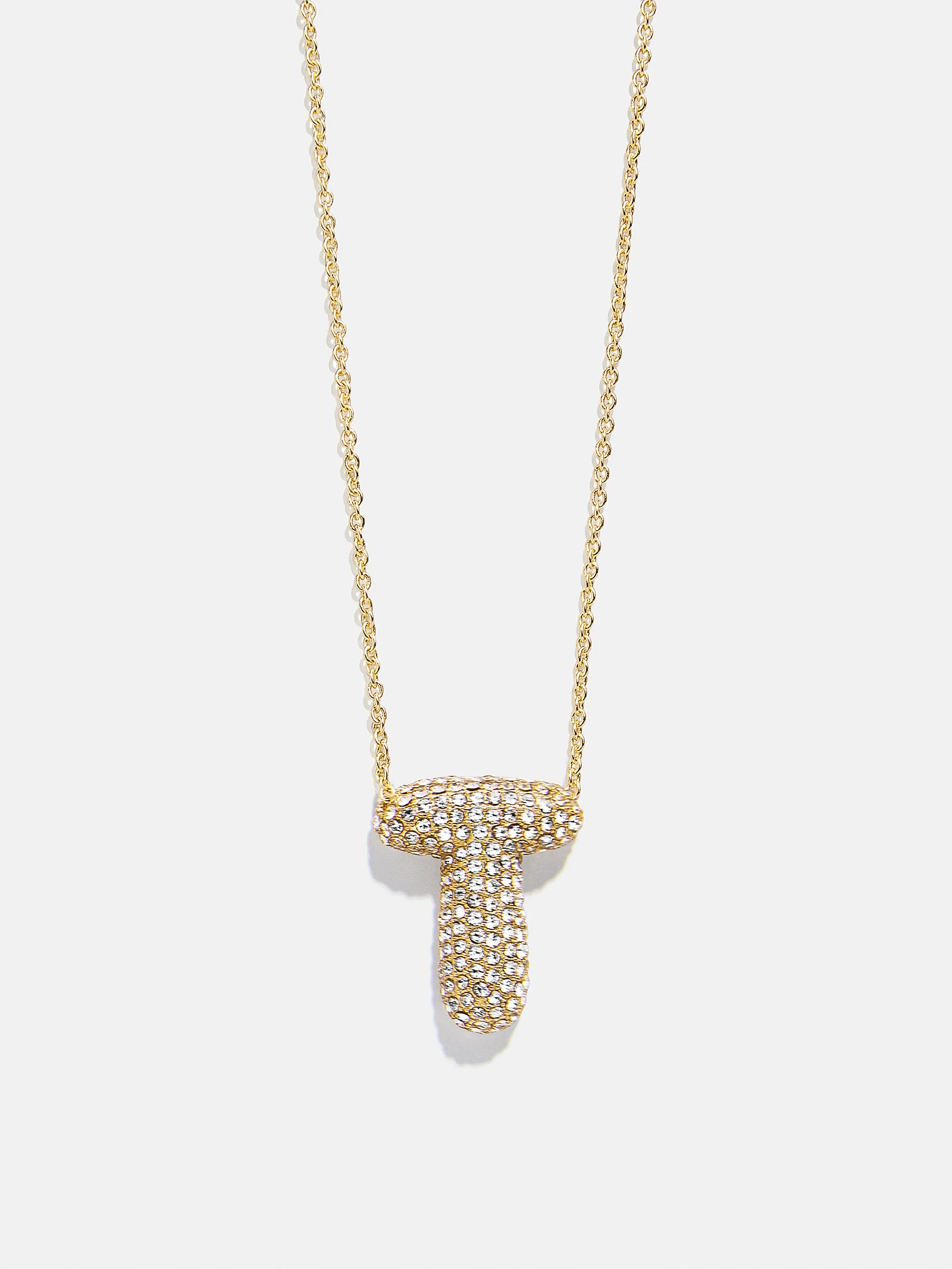 Kids’ Bubble Initial Necklace - Gold/Pavé - Image 21