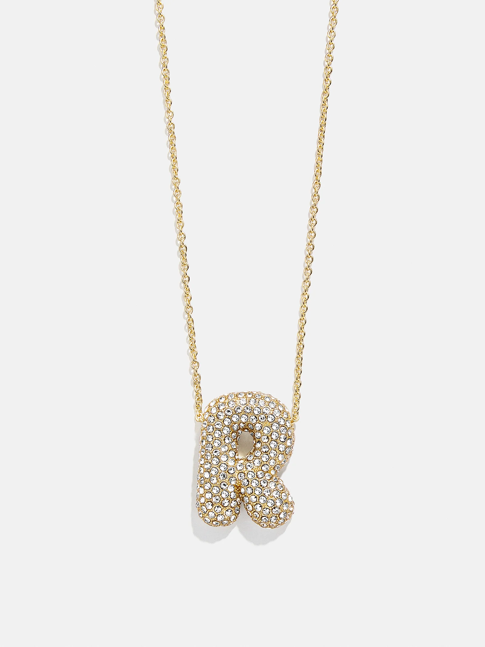 Kids’ Bubble Initial Necklace - Gold/Pavé - Image 22