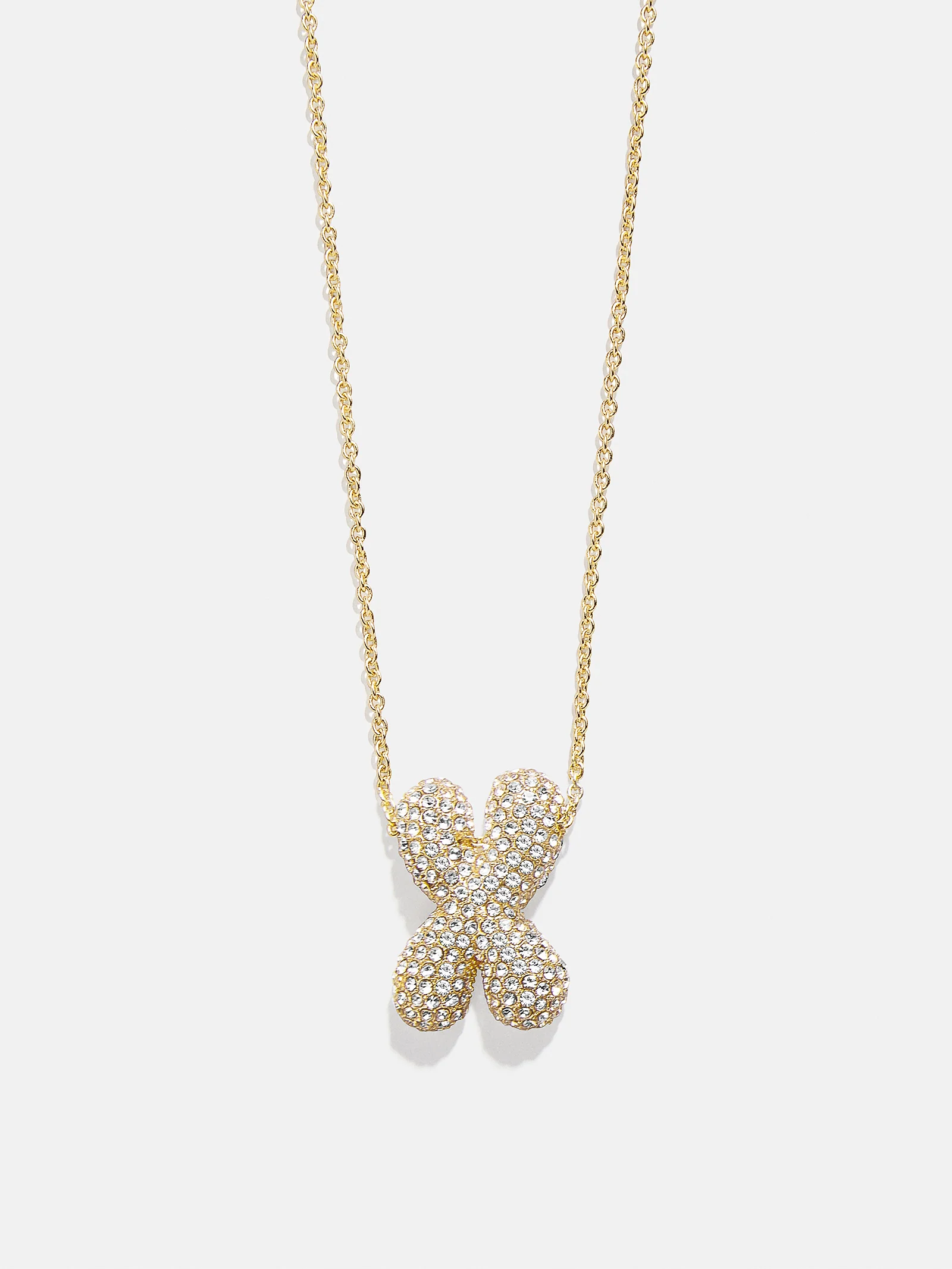 Kids’ Bubble Initial Necklace - Gold/Pavé - Image 25