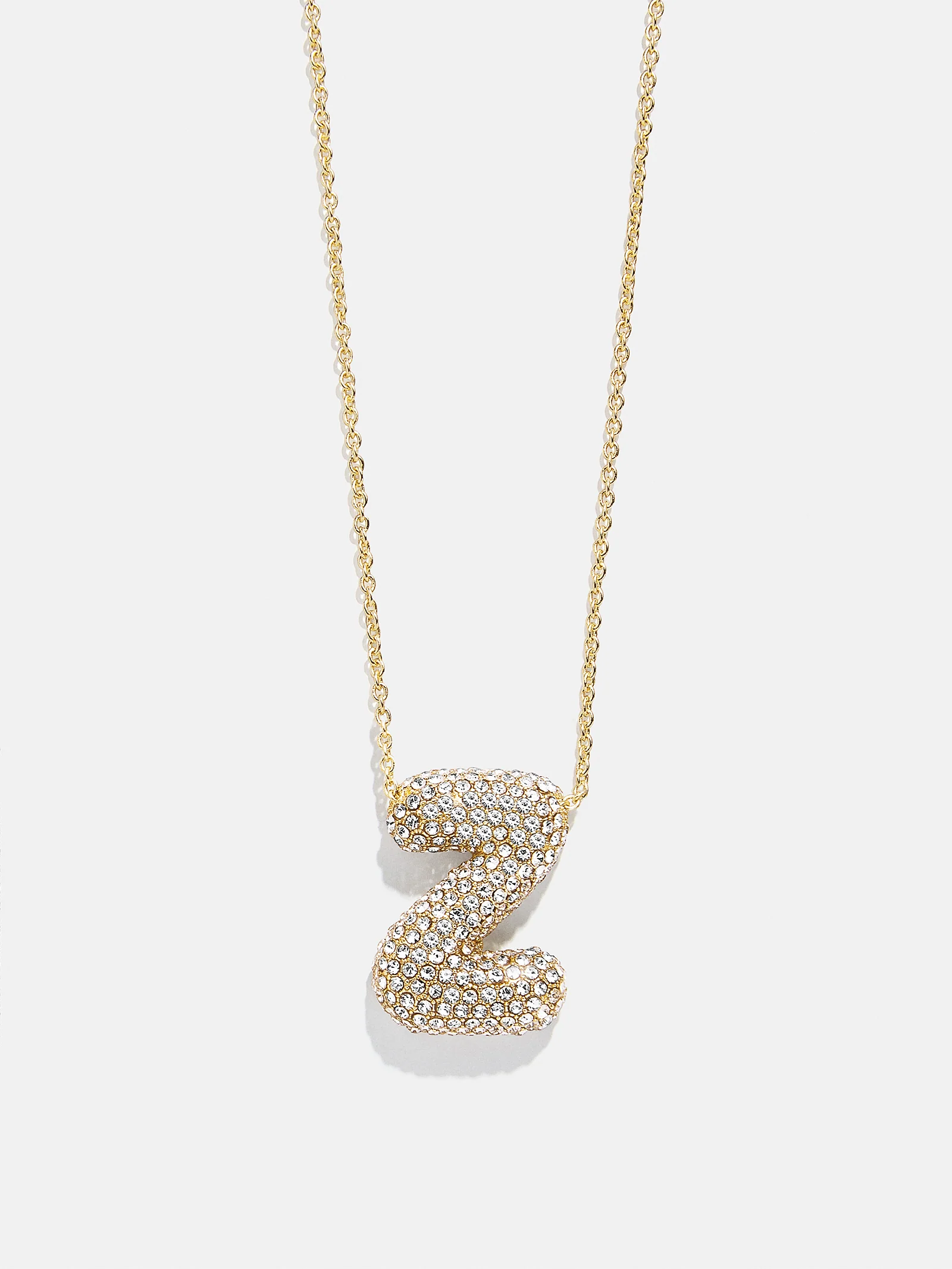 Kids’ Bubble Initial Necklace - Gold/Pavé - Image 27
