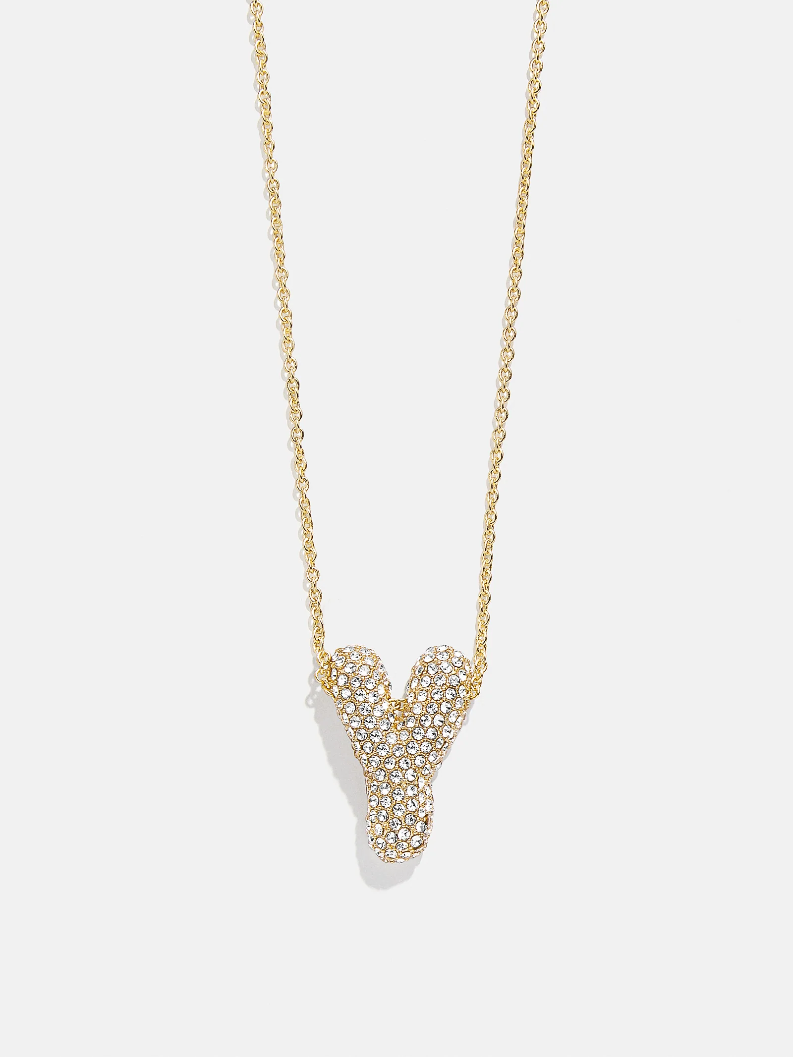 Kids’ Bubble Initial Necklace - Gold/Pavé - Image 28