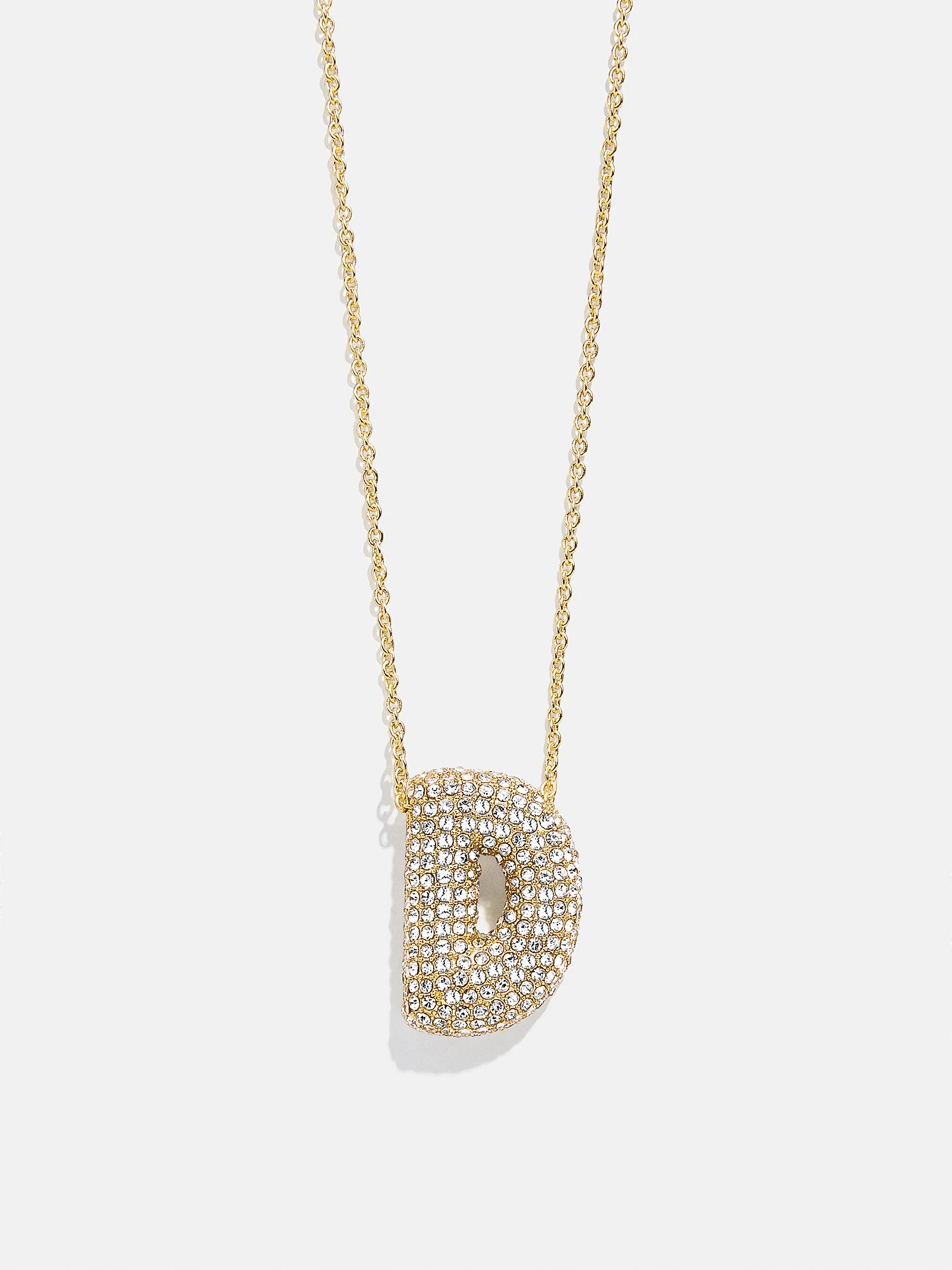 Kids’ Bubble Initial Necklace - Gold/Pavé - Image 6