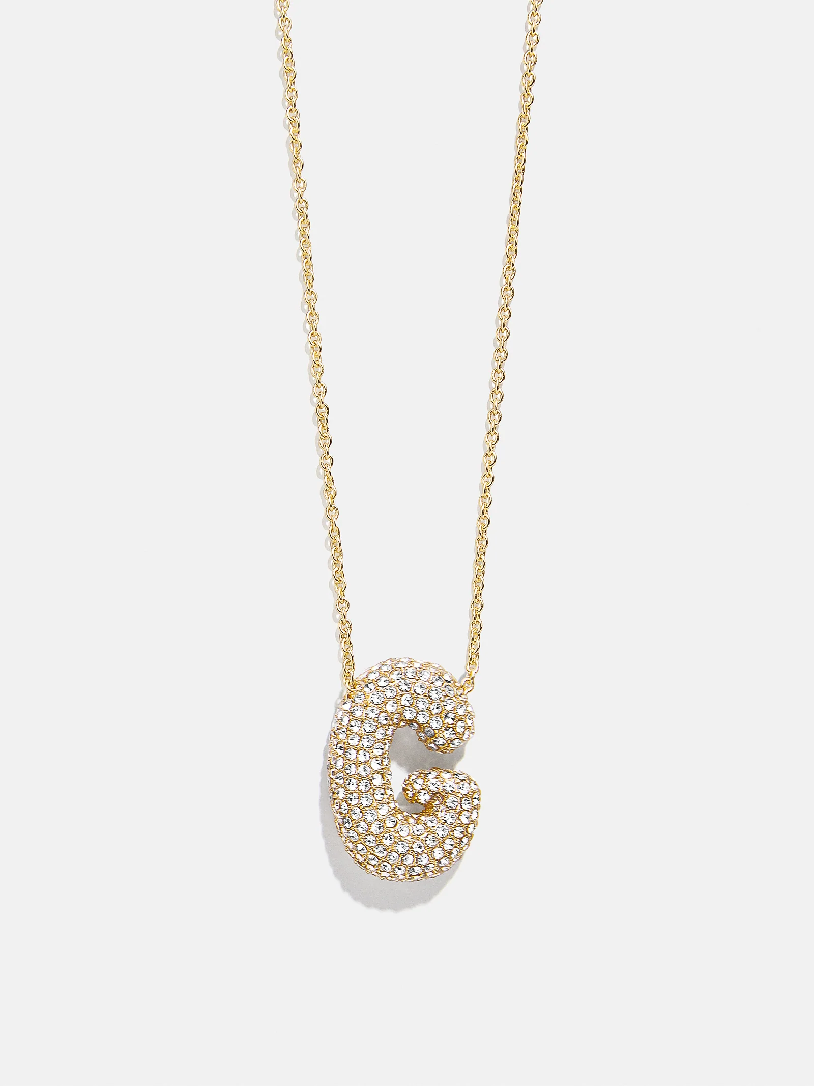 Kids’ Bubble Initial Necklace - Gold/Pavé - Image 8