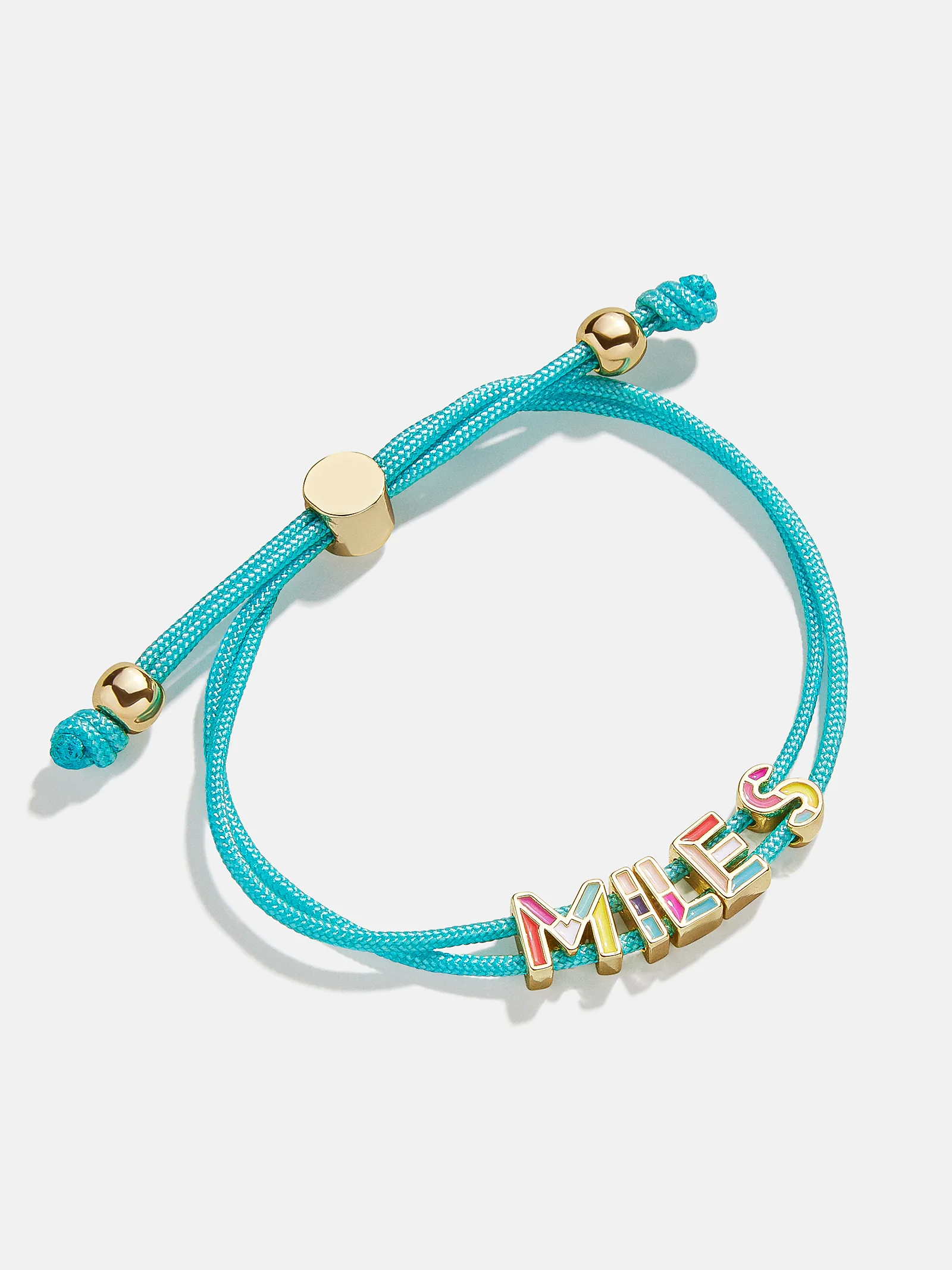 Kids' Custom Cord Bracelet - Aqua - Image 3