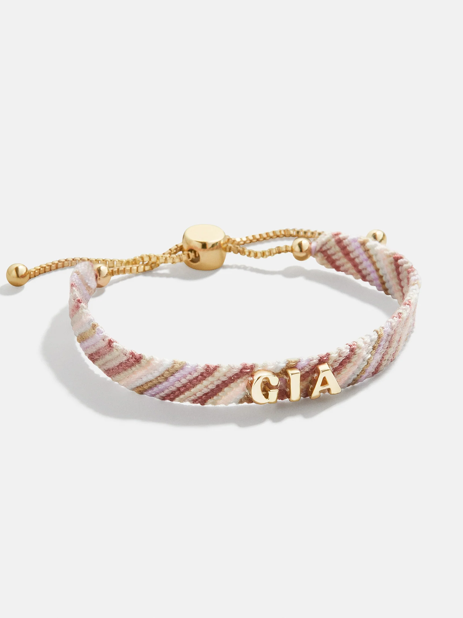 Woven Kids' Custom Friendship Bracelet - Pink Ombre Stripe - Image 3