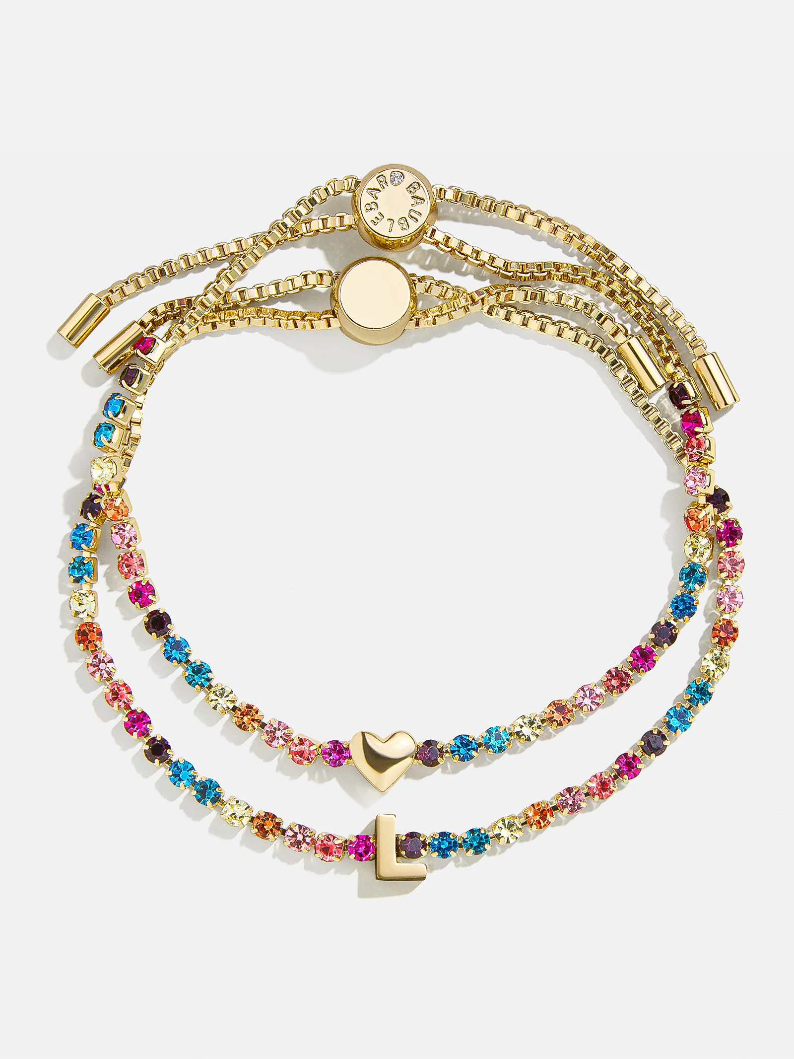 Kids' Initial & Heart Tennis Bracelet Set - Multi/Gold - Image 14