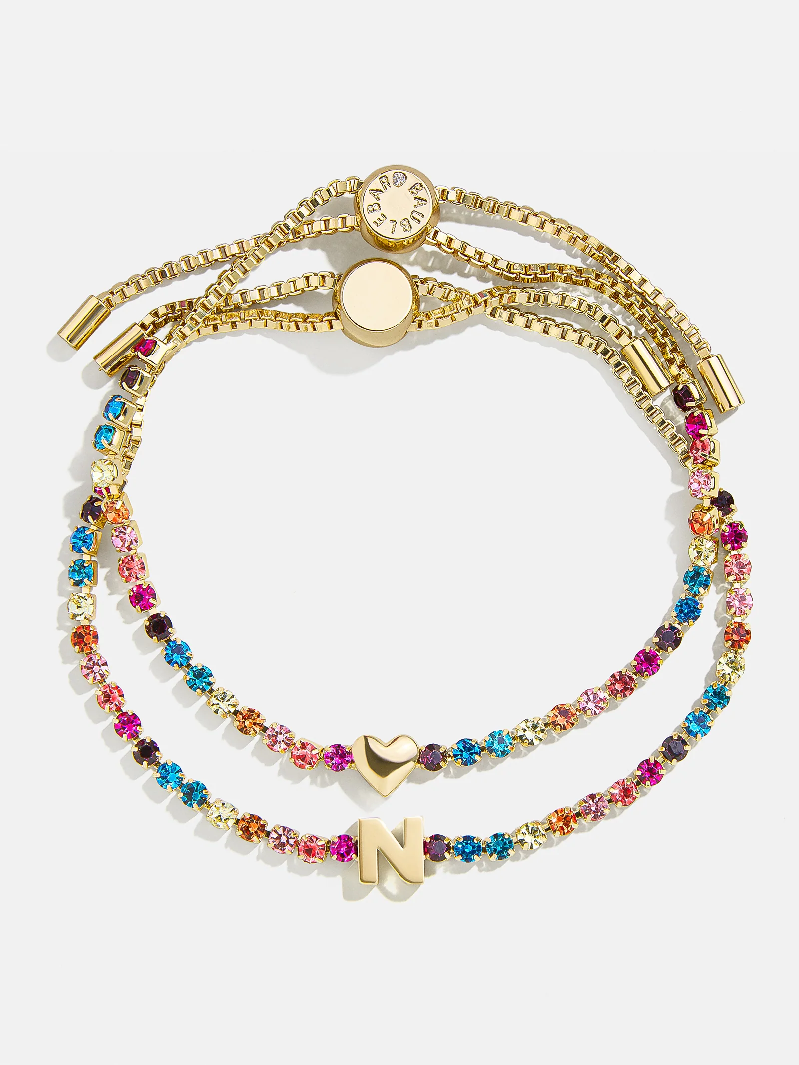 Kids' Initial & Heart Tennis Bracelet Set - Multi/Gold - Image 16