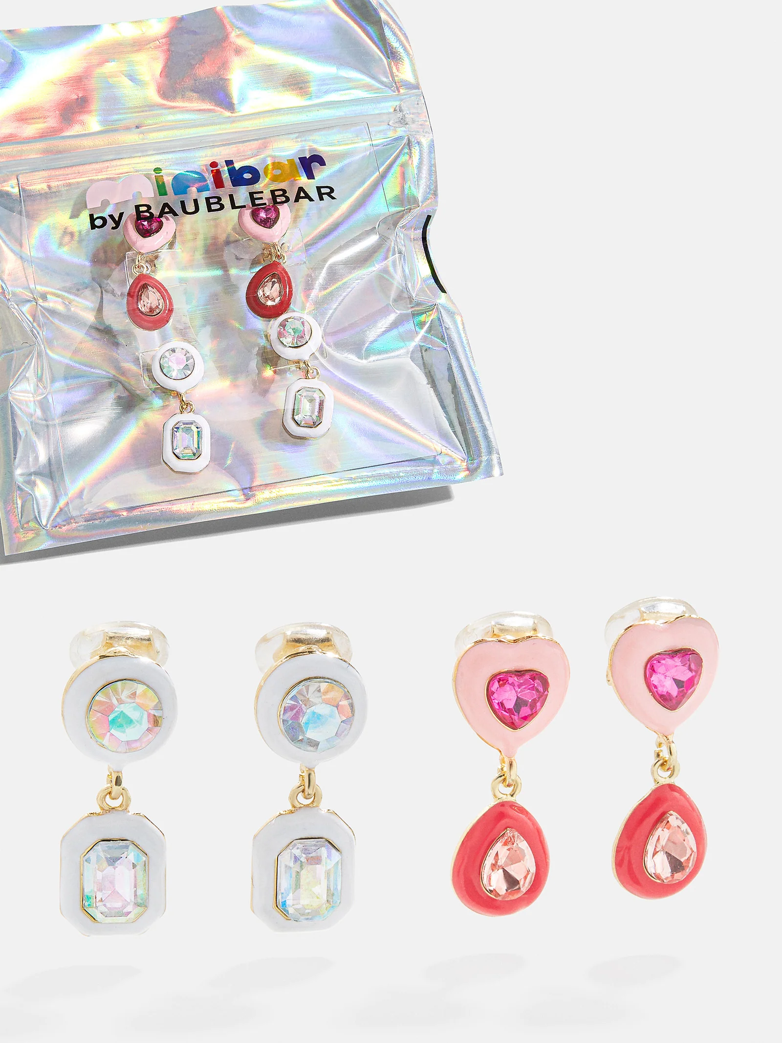Sarah Kids' Clip-On Earring Set - Pink - Image 3