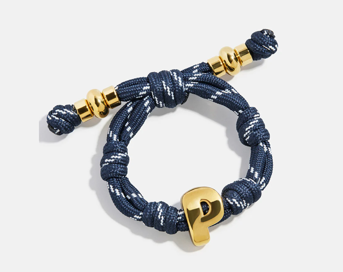Knotty Initial Custom Bracelet - Navy Single Letter - Image 3