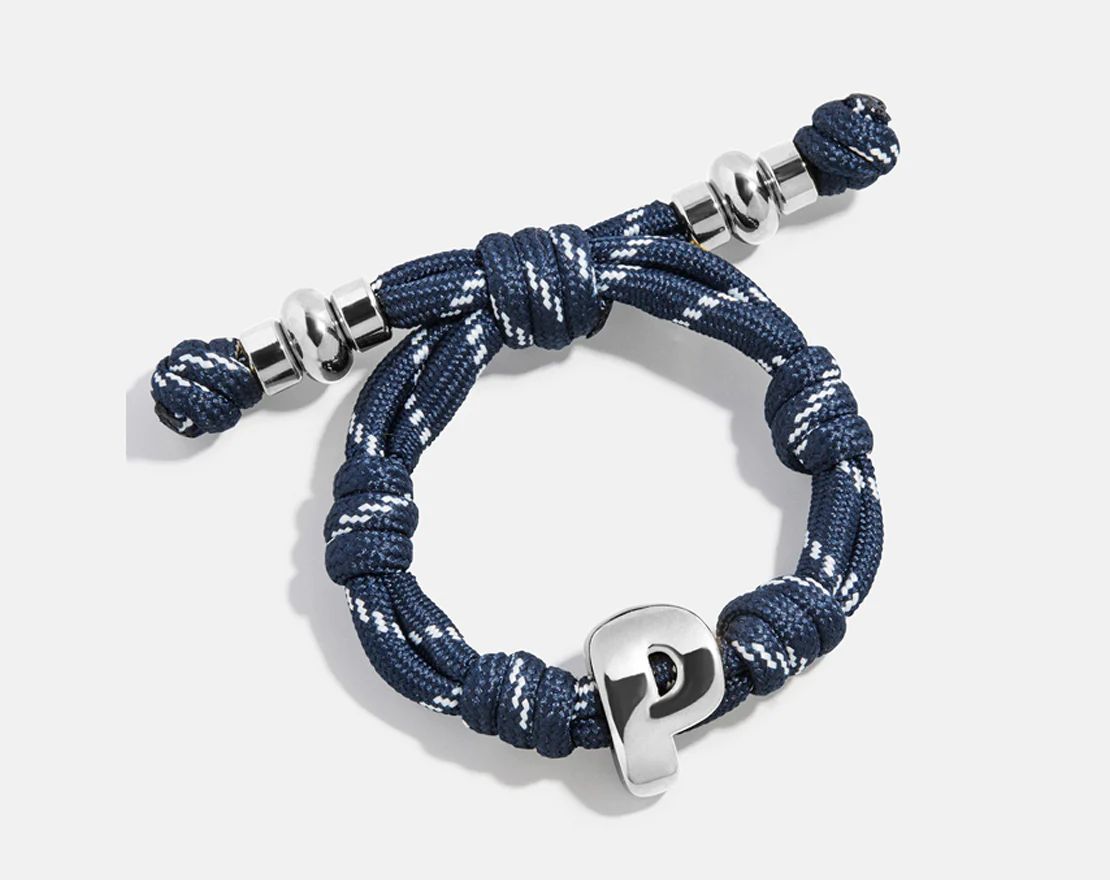Knotty Initial Custom Bracelet - Navy Single Letter - Image 7