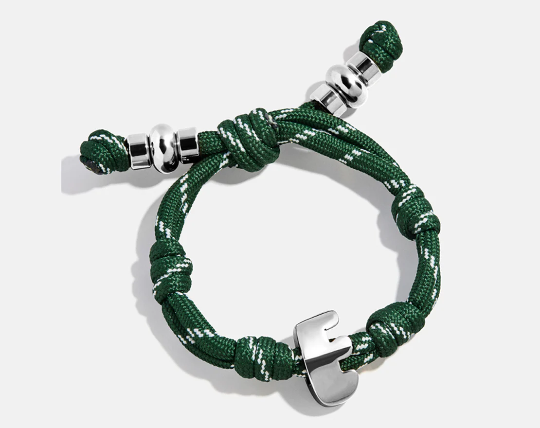 Knotty Initial Custom Bracelet - Dark Green Single Letter - Image 7