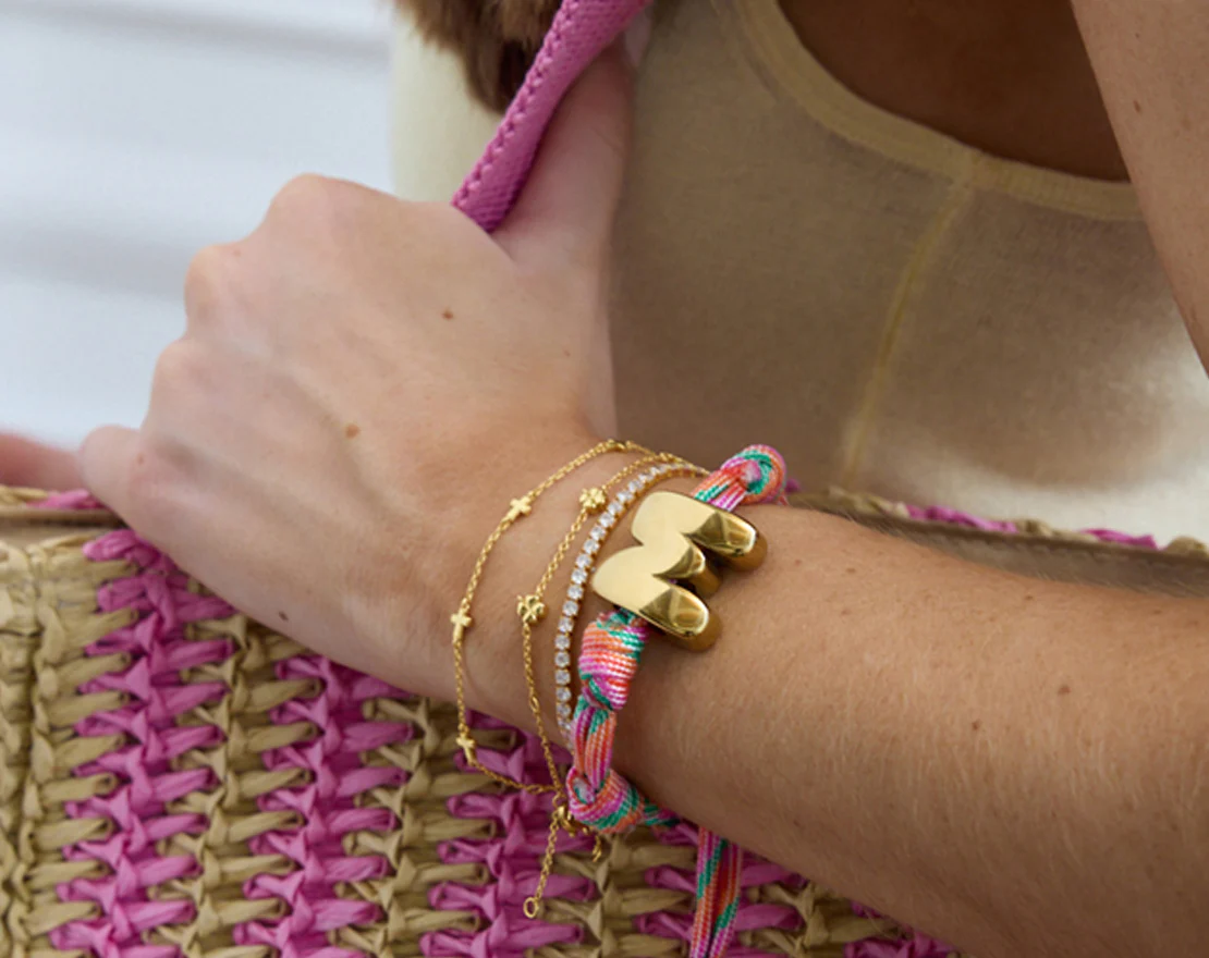 Knotty Initial Custom Bracelet - Bold Multi Double Letters - Image 4