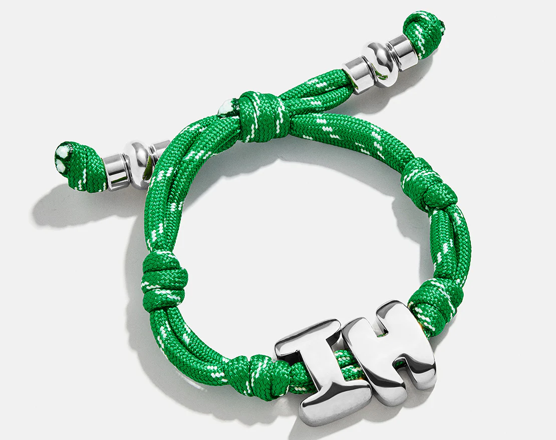 Knotty Initial Custom Bracelet - Bright Green Double Letters - Image 6
