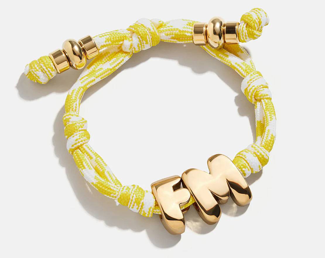 Knotty Initial Custom Bracelet - Bright Yellow Double Letters - Image 3