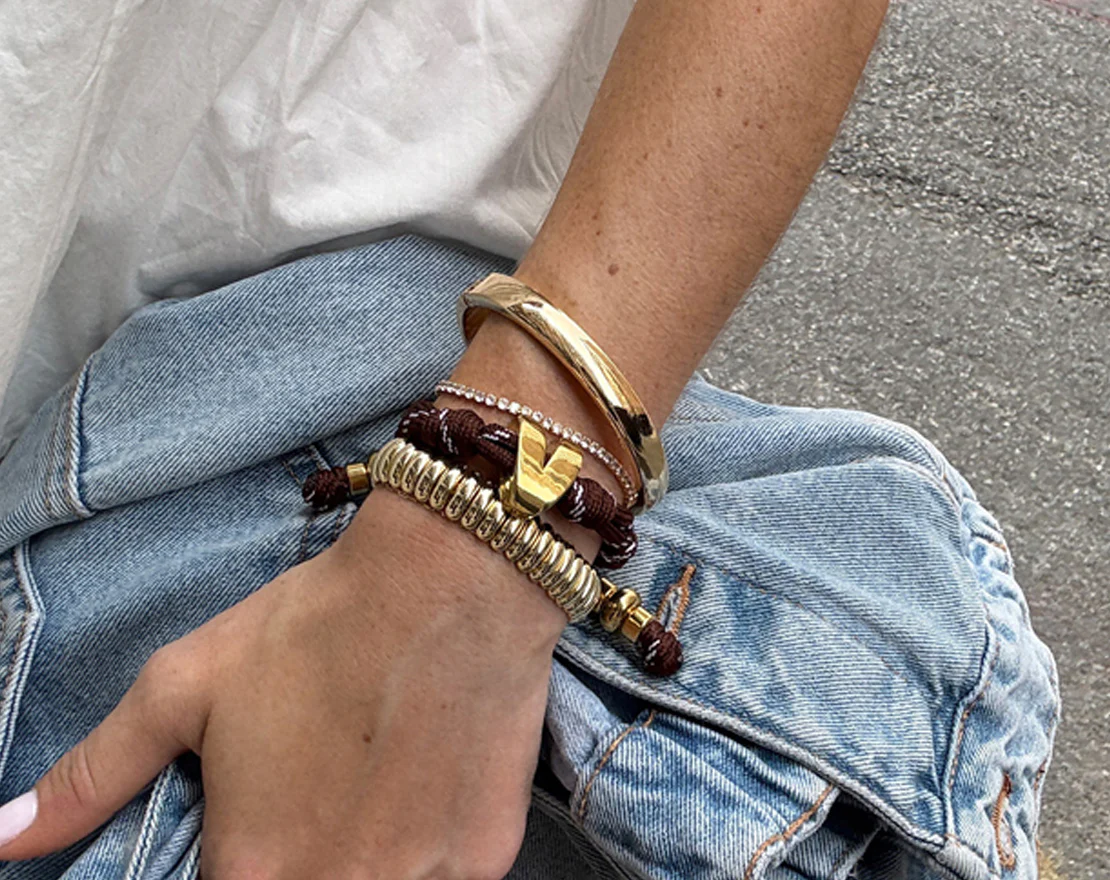 Knotty Initial Custom Bracelet - Brown Single Letter - Image 4