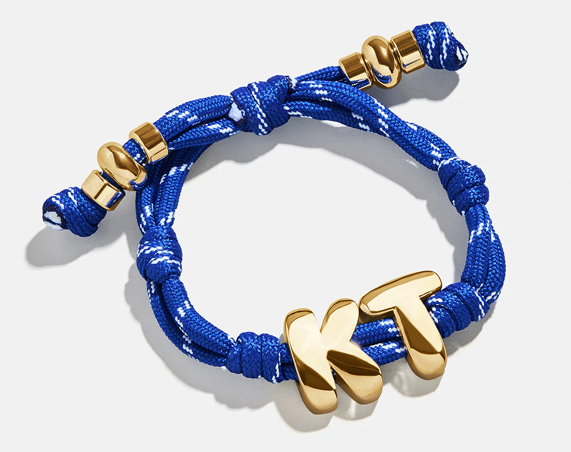 Knotty Initial Custom Bracelet - Cobalt Double Letters - Image 3