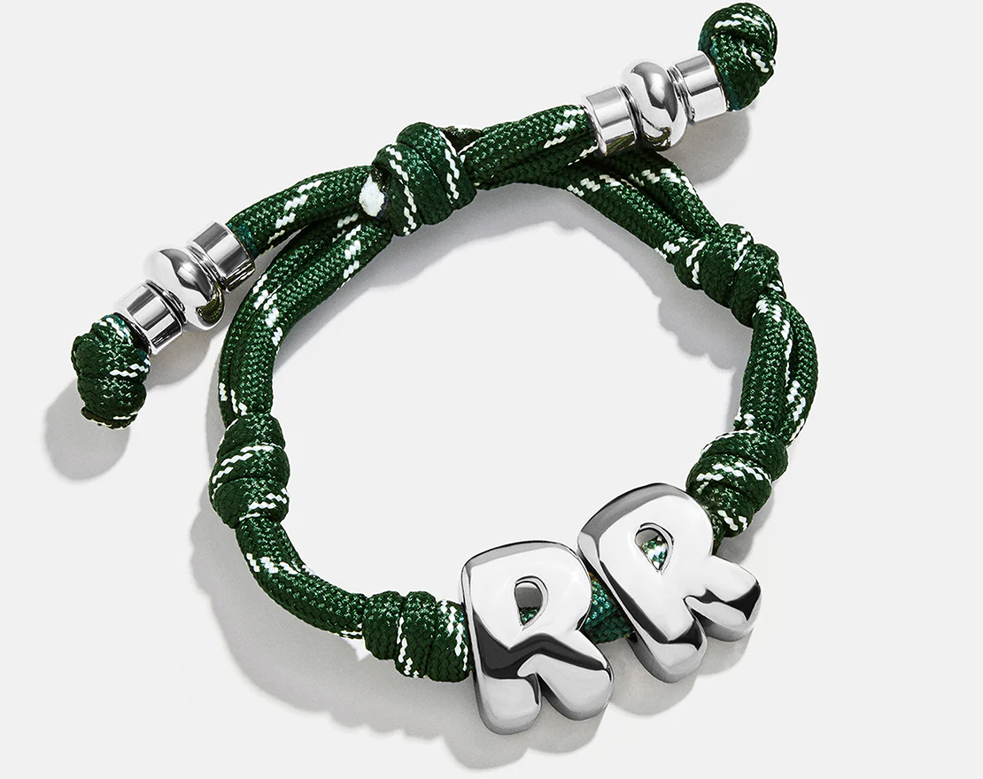 Knotty Initial Custom Bracelet - Dark Green Double Letters - Image 6
