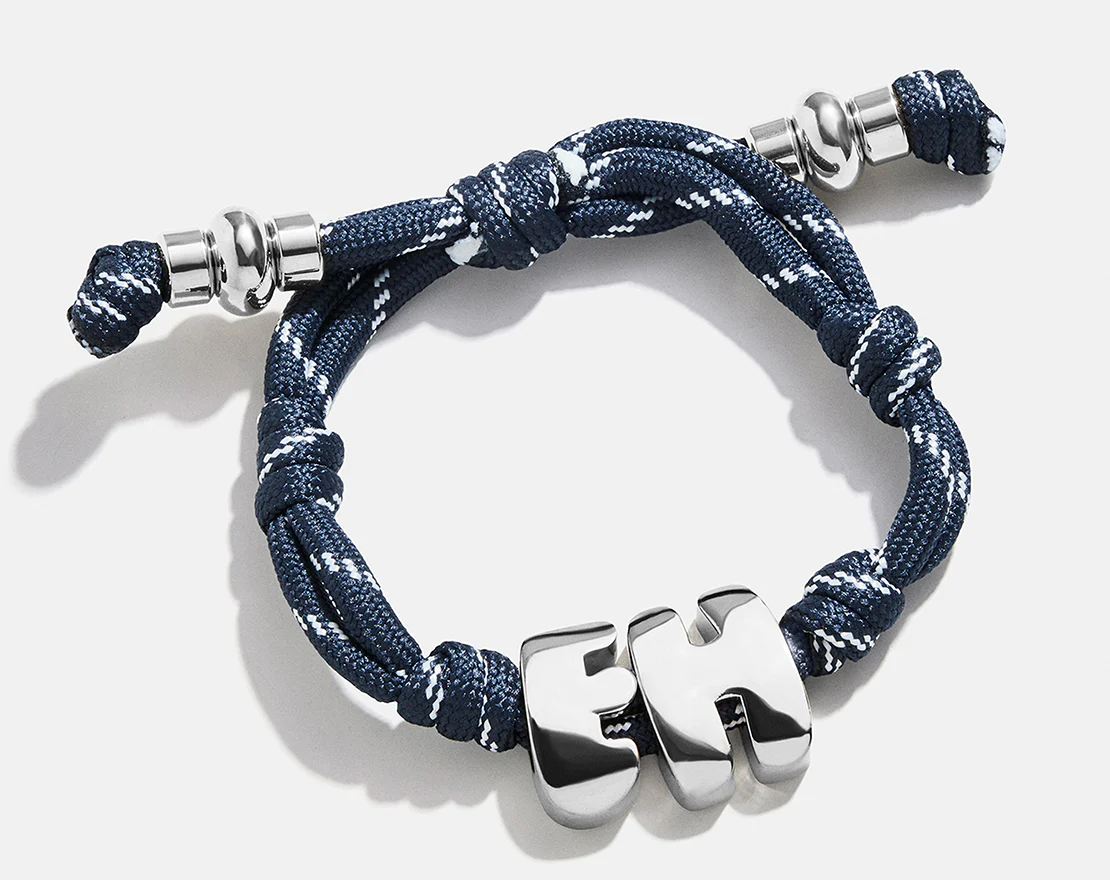 Knotty Initial Custom Bracelet - Navy Double Letters - Image 6