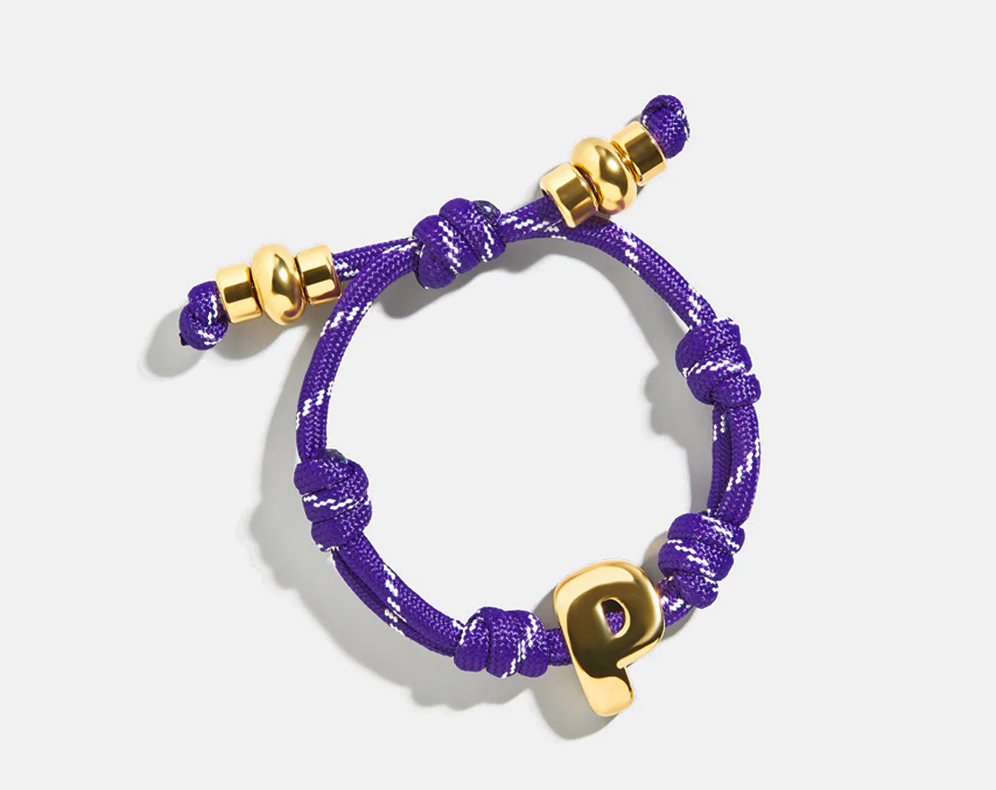 Knotty Initial Custom Bracelet - Purple Single Letter - Image 3