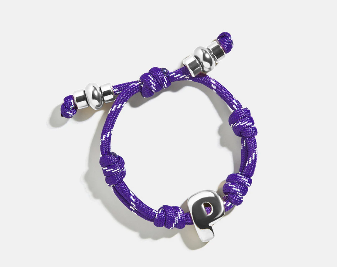 Knotty Initial Custom Bracelet - Purple Single Letter - Image 6