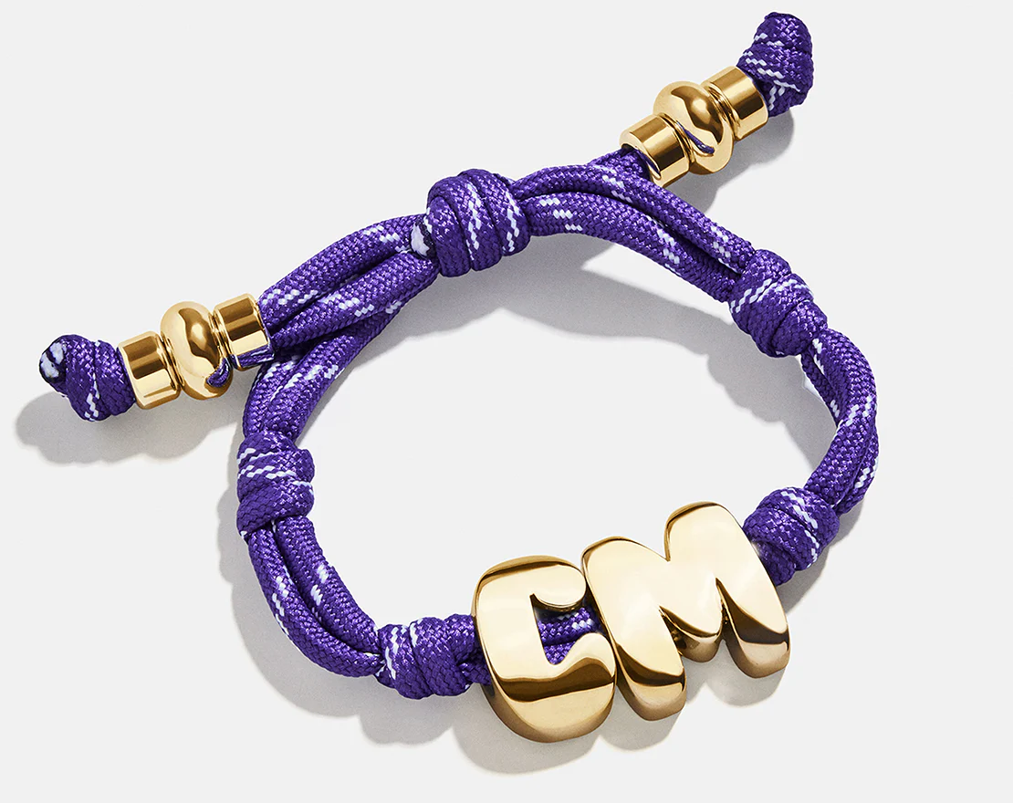 Knotty Initial Custom Bracelet - Purple Double Letters - Image 3