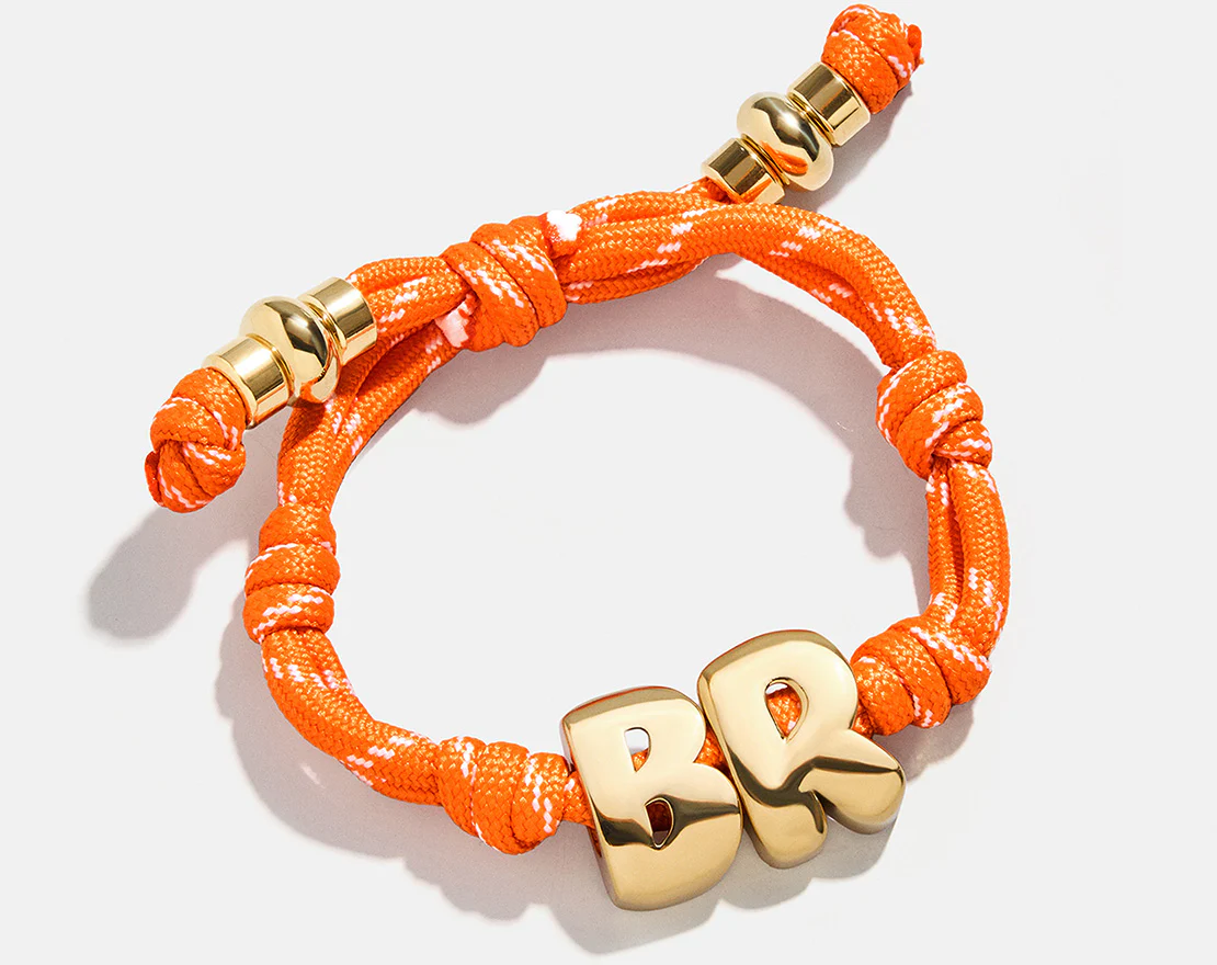 Knotty Initial Custom Bracelet - Tangerine Double Letters - Image 3